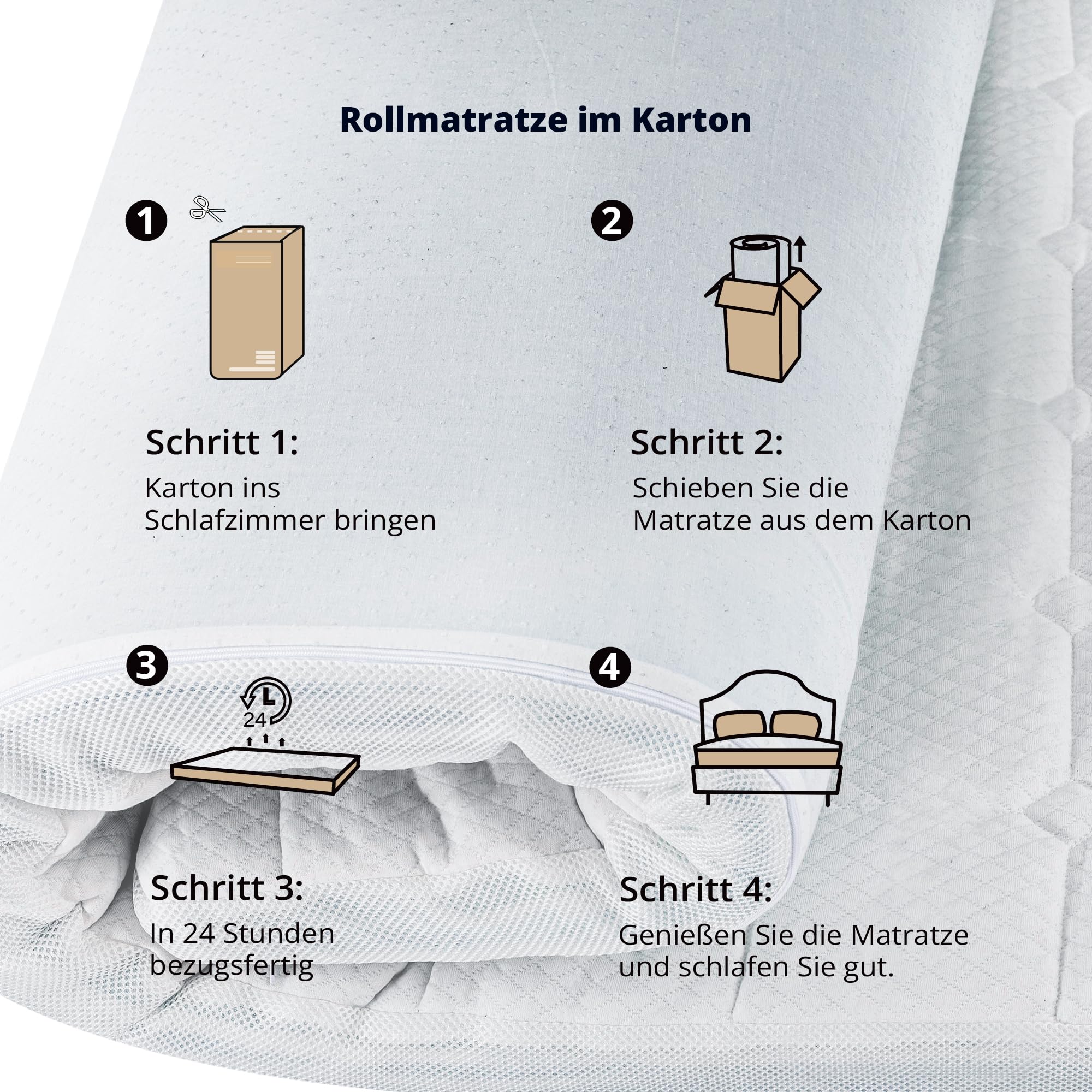 Ego Home EGOHOME Matratzen Topper 90x190 – Bild 7