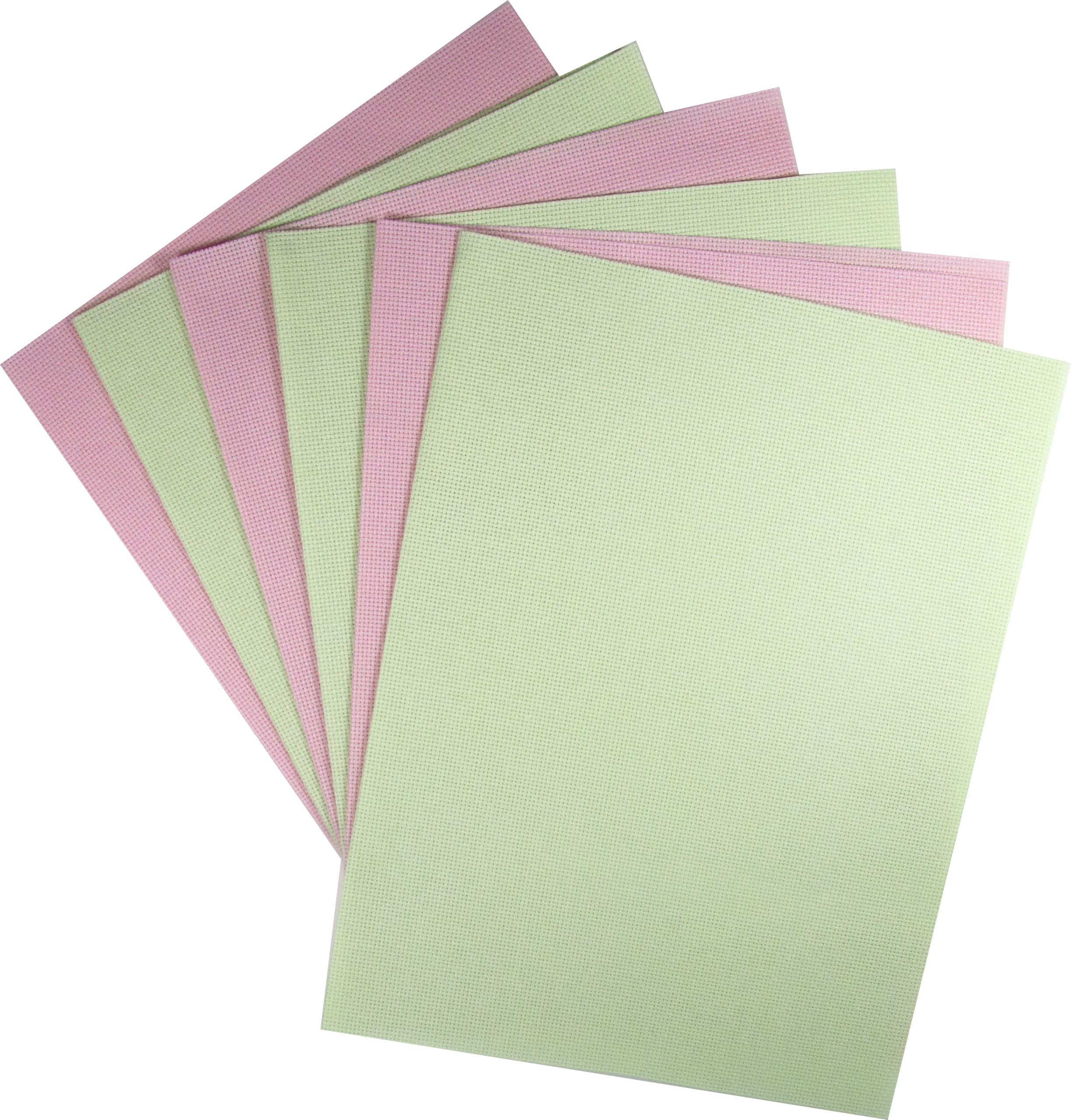 KCS 4/6 pc of 12" x 18" 30cmx45cm 16CT Counted Cotton Aida Cloth Cross Stitch Fabric (Pink+Light Green, 6 pc)