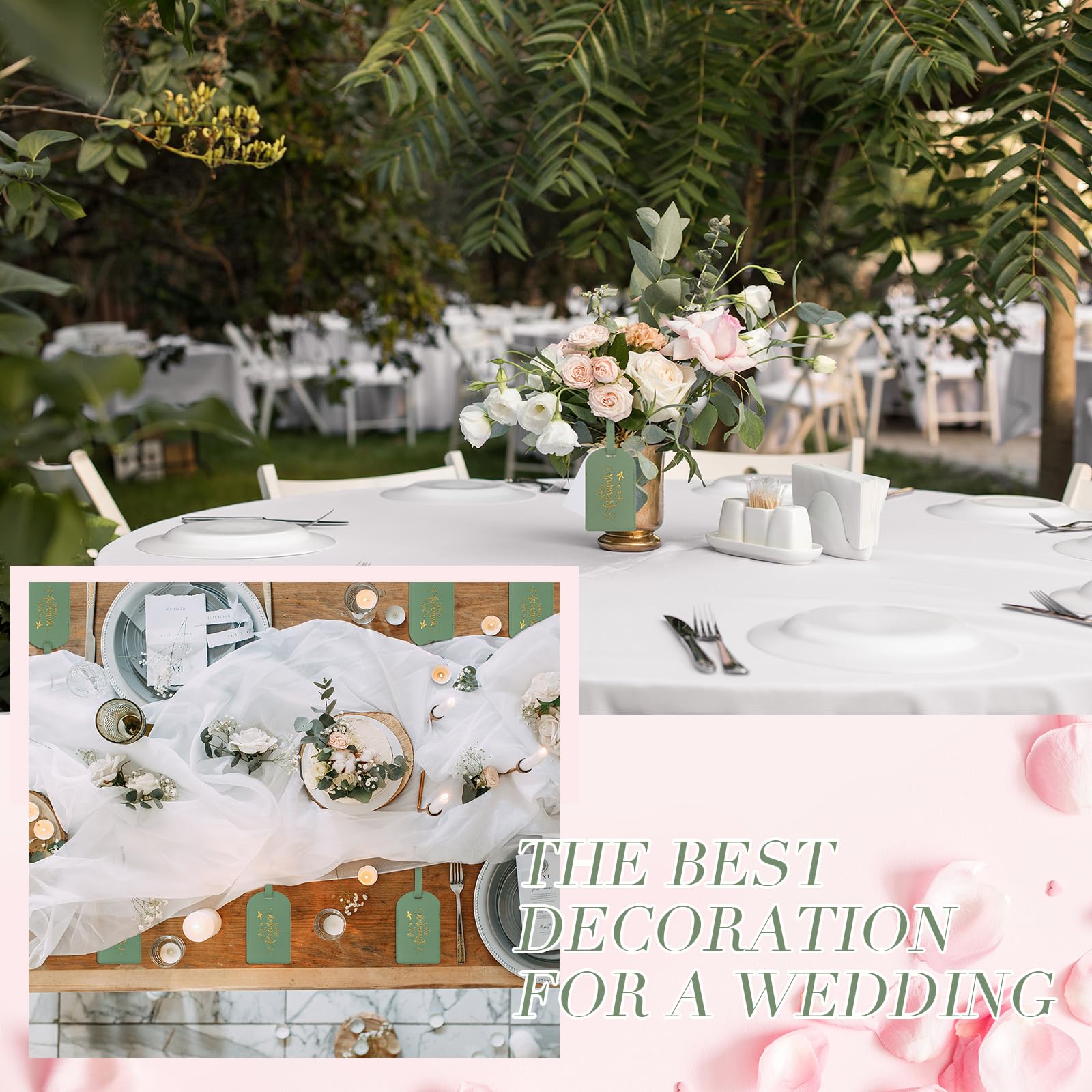 Amylove Gepäckanhänger, Gastgeschenke für Hochzeiten, Erstabenteuer, Gepäckanhänger für Gäste, Reiseanhänger für Koffer, Hochzeitsgeschenk, 24 Stück, Olivgrün, Gr