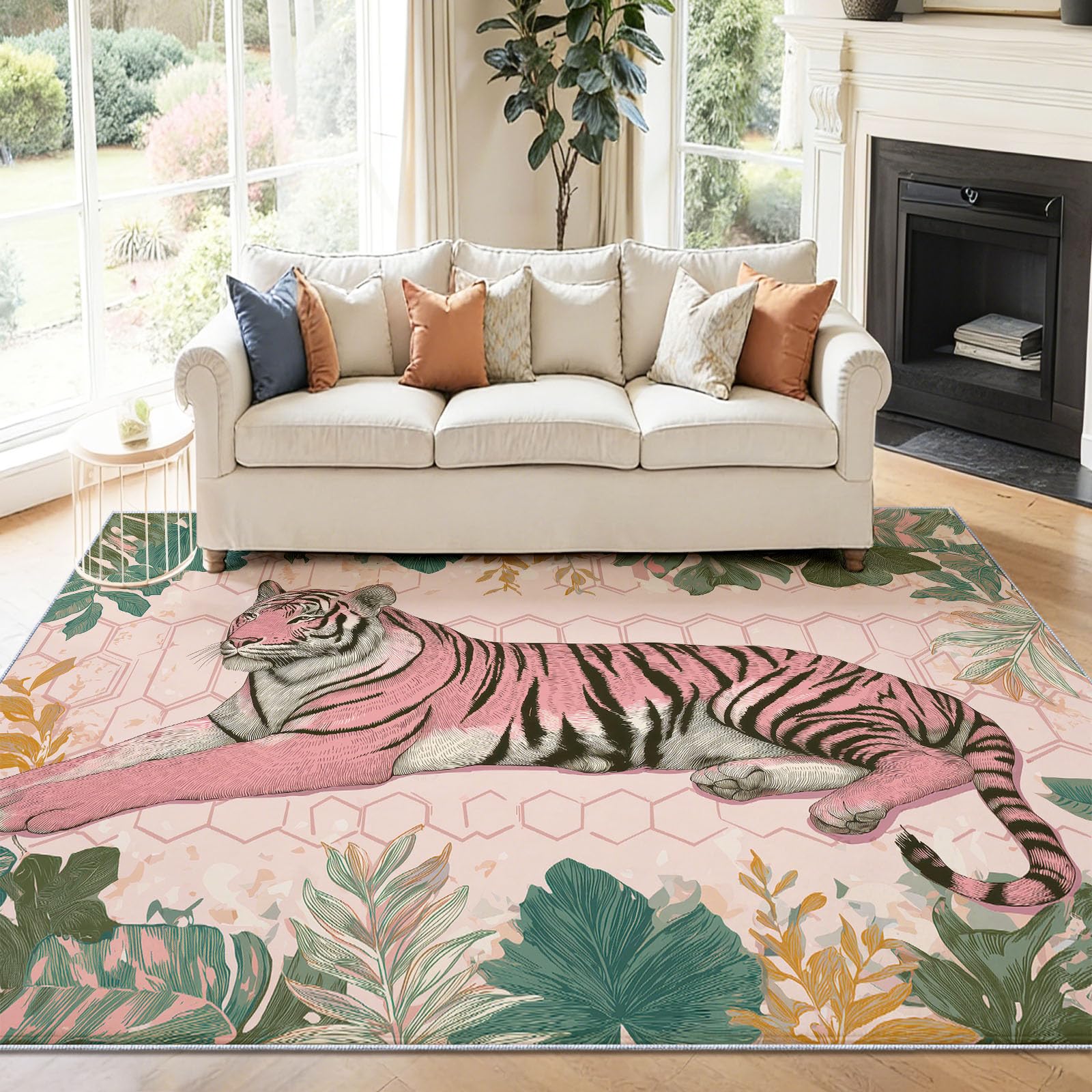 Boho Teppich Wohnzimmer80 x 150 cm Rosa