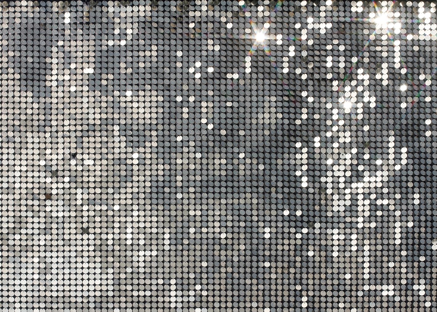 Sliver Disco Party Backdrop Glitter White Sliver Shinning Sequins Spots Photography Background Sliver Happy Birthday Bridal Shower Wedding Baby Portrait Photo Shoot Props (7x5ft(210x150cm))