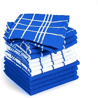 Homelabels Kitchen Towels And Dish Towels For Kitchen Cloths For Drying Dishes Highly Absorbent And Machine Washable Kitchen Dish Towels 15''X25'' Pack Of 12 Blue