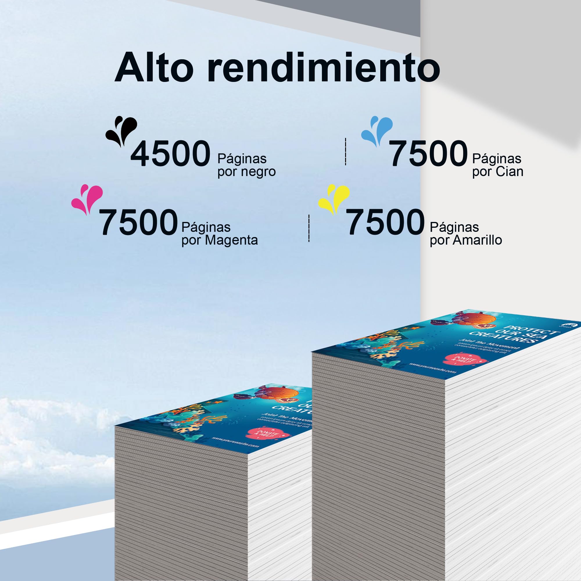 104 Tinta Multipack Compatible para Epson 104 Tinta ET-1810 ET-2710 ET-2720 ET-2810 ET-2811 ET-2812 ET-2814 ET-2815 ET-2820 ET-2821 ET-2825 ET-2826 ET-4700 ET-4800 Printer(5-Pack,2BK/C/M/Y) — view 3