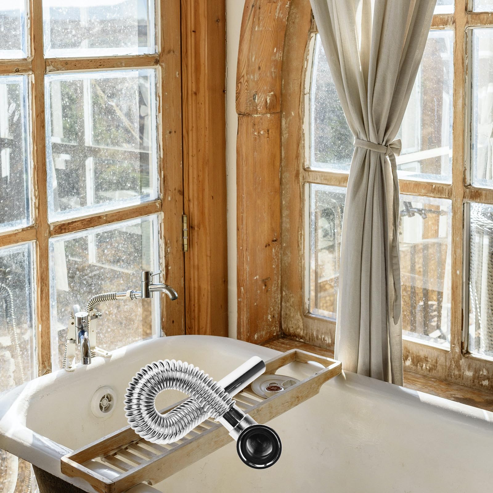 Yardenfun Tubo di Scarico in Rame per Vasca da Bagno Accessorio Bagno in Rame Resistente e Sicuro Tubo di Drenaggio Estensibile senza Odore Adatto per Uso Domestico e Hotel Design Flessibile