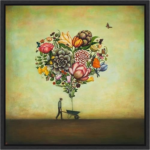 Miniatura 7 de Amanti Art Lienzo enmarcado para pared, 22 x 22 pulgadas, diseño de botánica de corazón grande, por Duy Huynh, arte de lienzo enmarcado para Sylvie