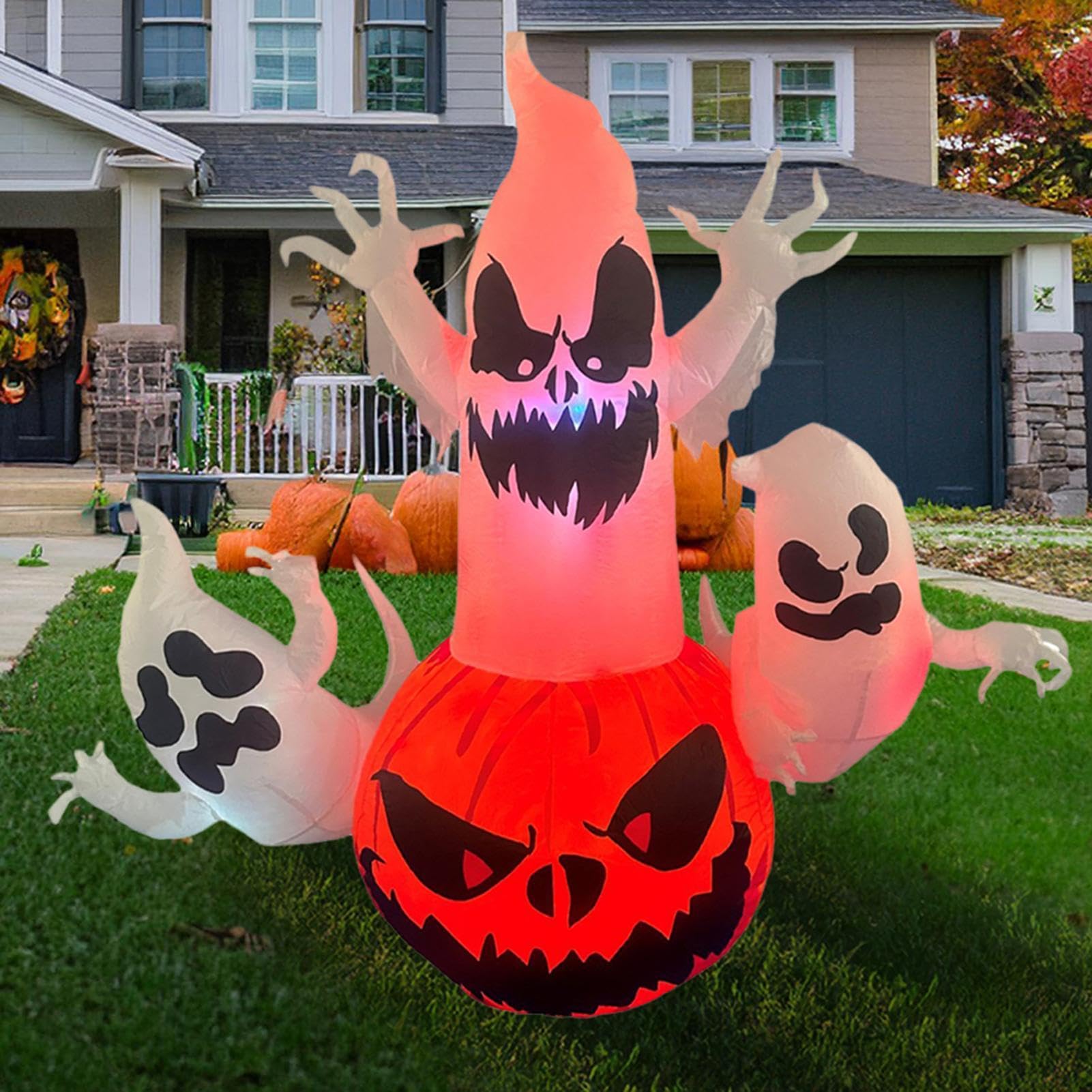 Ogród duch nadmuchiwane dekoracje na Halloween na zewnątrz, światło