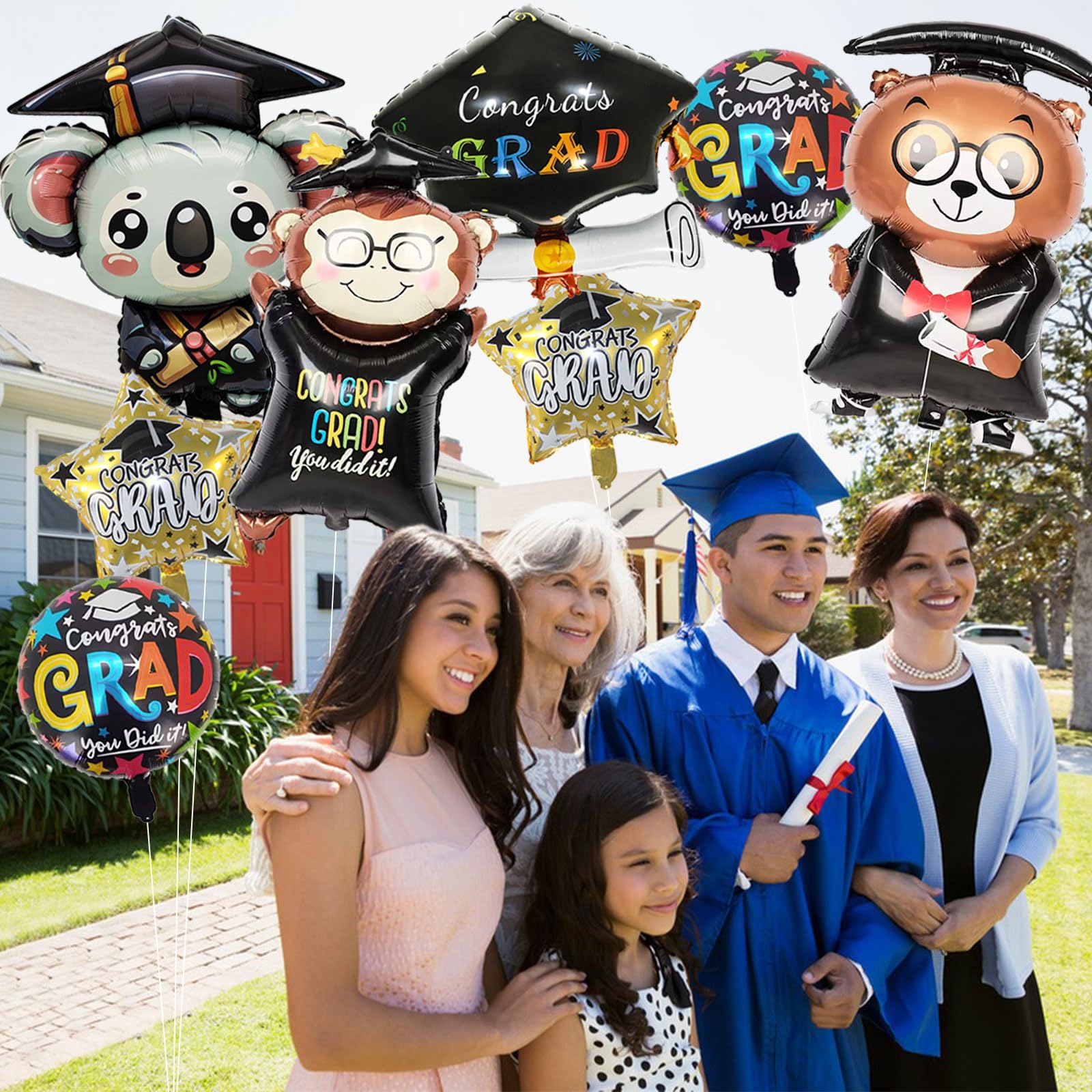 Snapklik.com : 8 Pcs Graduation Balloons Class Of 2025 Congrats Grad ...