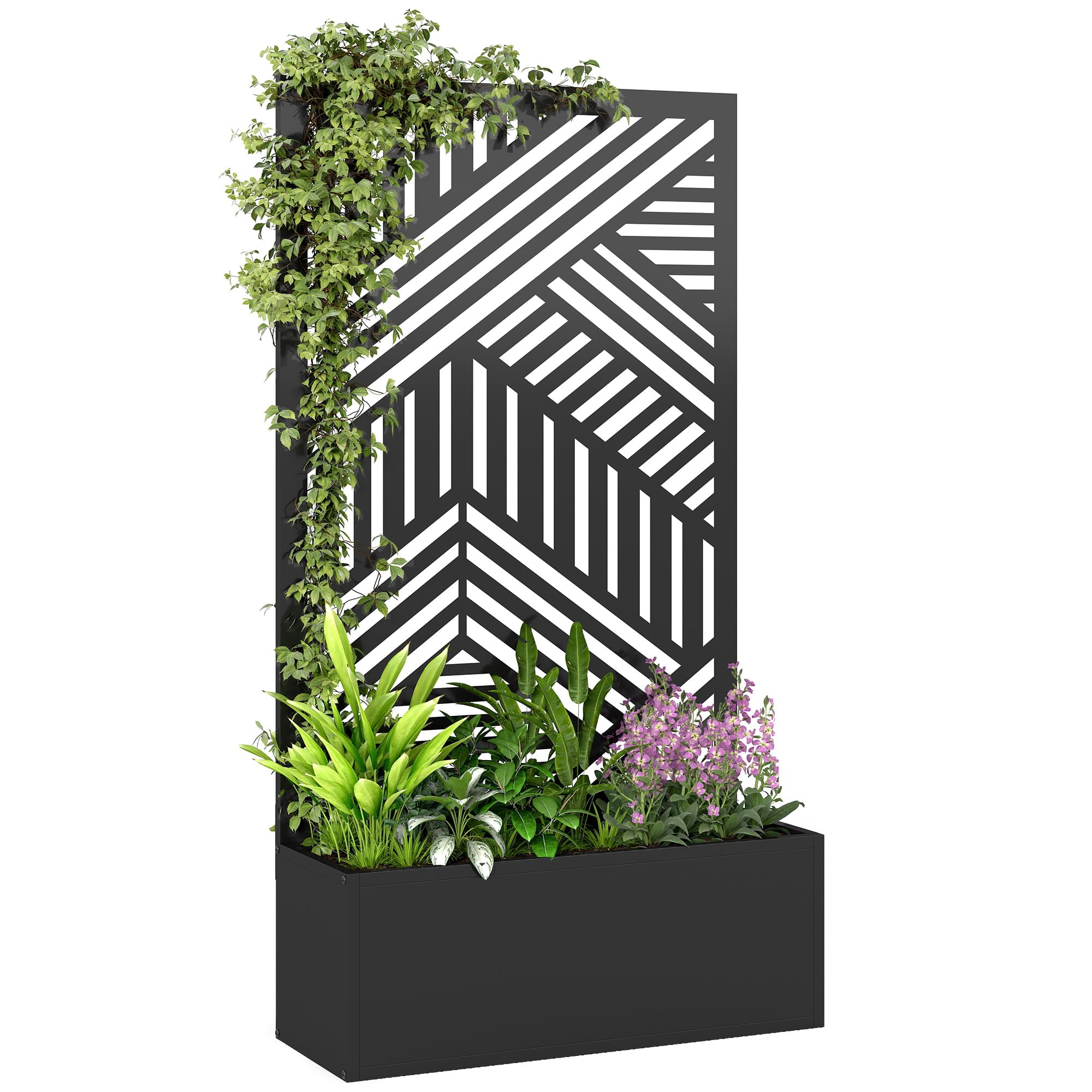 Outsunny Metal Garden Bed For Garden With Trellis, Raised Garden Bed - Raised Garden Bed With Trellis - 113 - 1