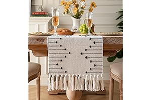 Boho Chic Black and White Table Runner: Adorn Your Table with Rustic Elegance