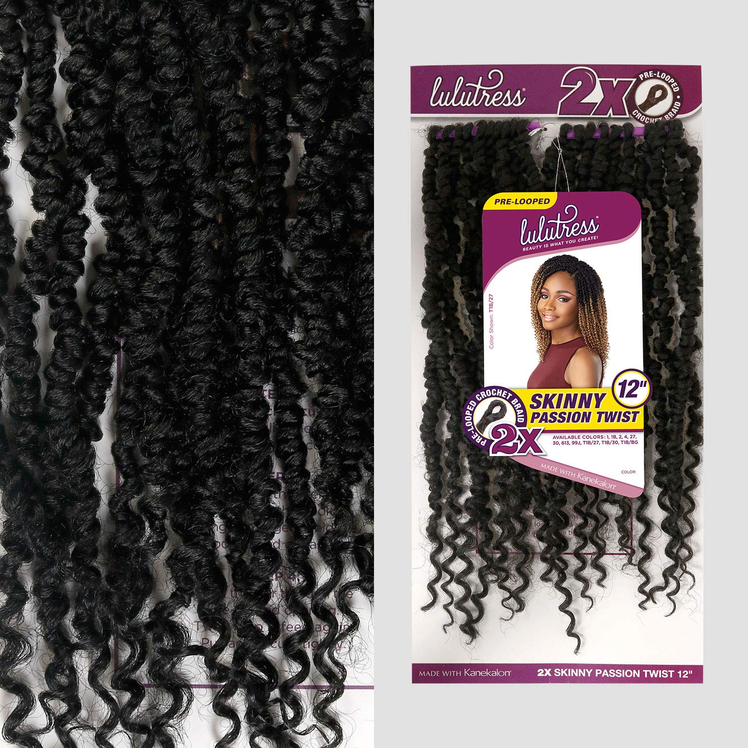 Sensationnel Crochet Braids Lulutress 2X Pre-Looped Skinny Passion Twist 12" (3-PACK, 613)