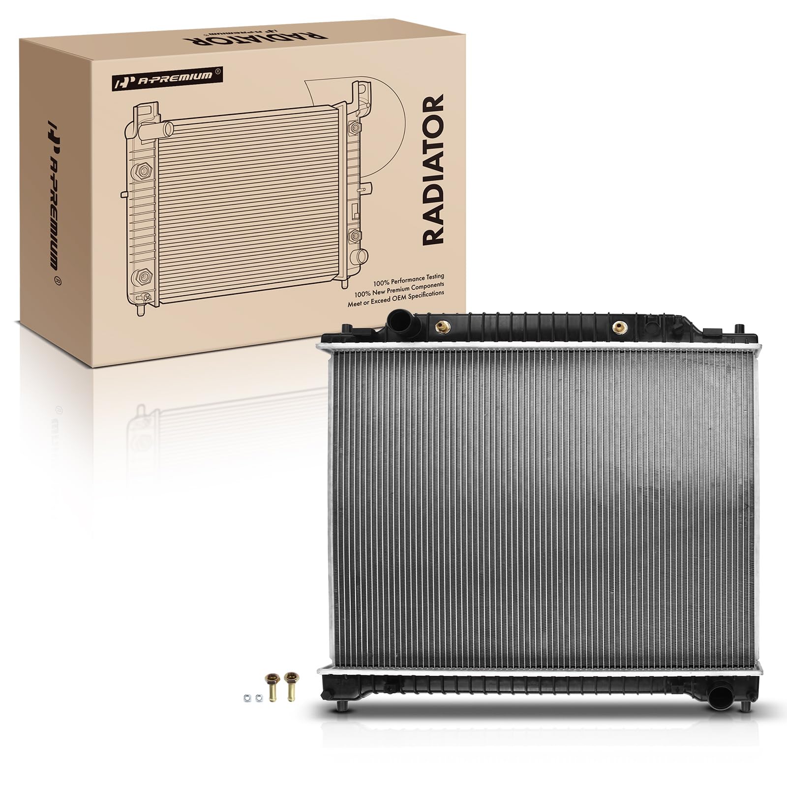 A-Premium Engine Coolant Radiator Assembly with Transmission Oil Cooler Compatible with Ford E-150 03-14, E-150 Club Wagon 03-05, E-150 Econoline Club Wagon, E-250, E-250 Econoline, Automatic Trans.