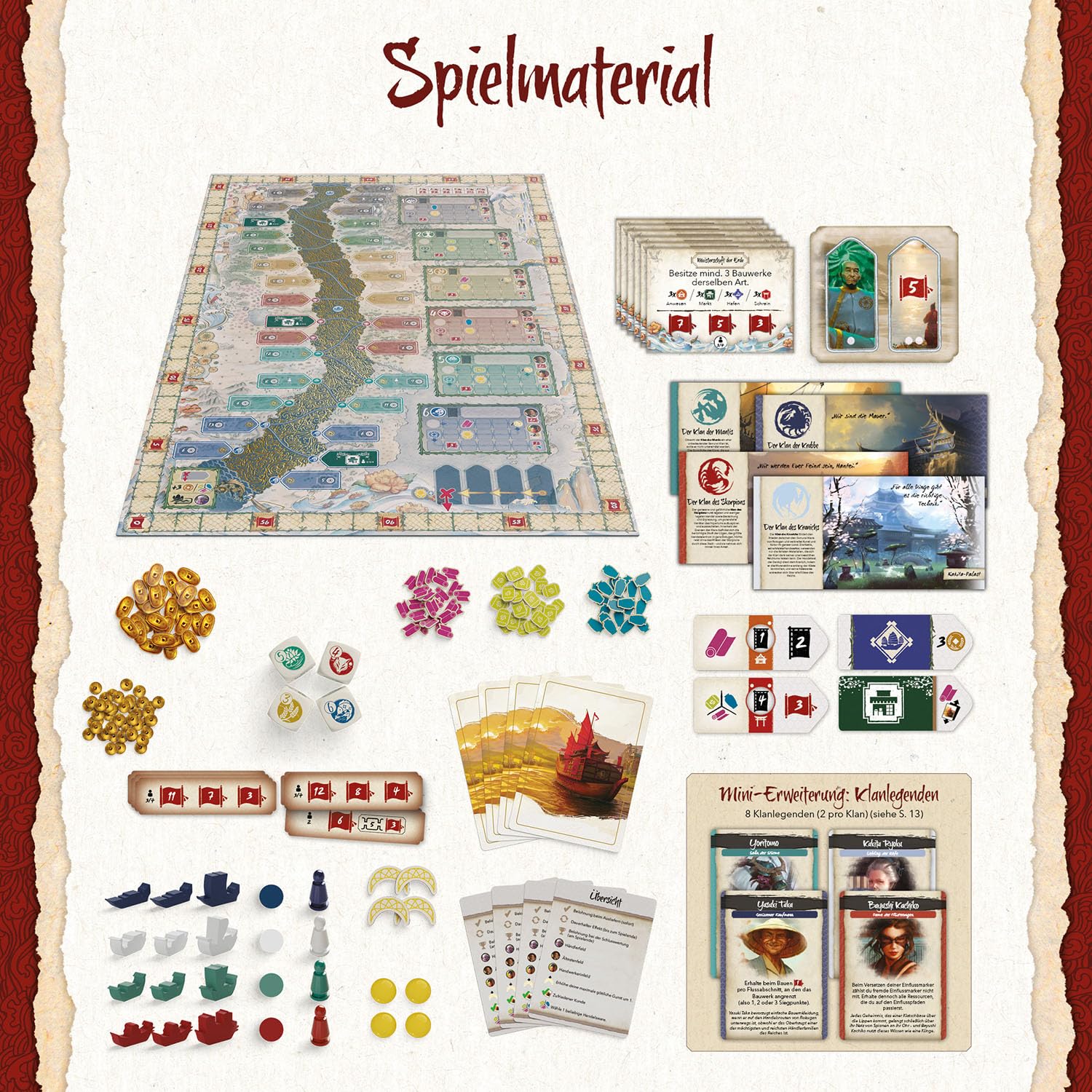 Kosmos Am goldenen Fluß, Strategiespiel für Kenner | Mit taktischer Tiefe und Vorausplanung, für 2-4 Personen ab 12 Jahre, Spielplan mit Goldprägung, cleverer Würfelmechanismus