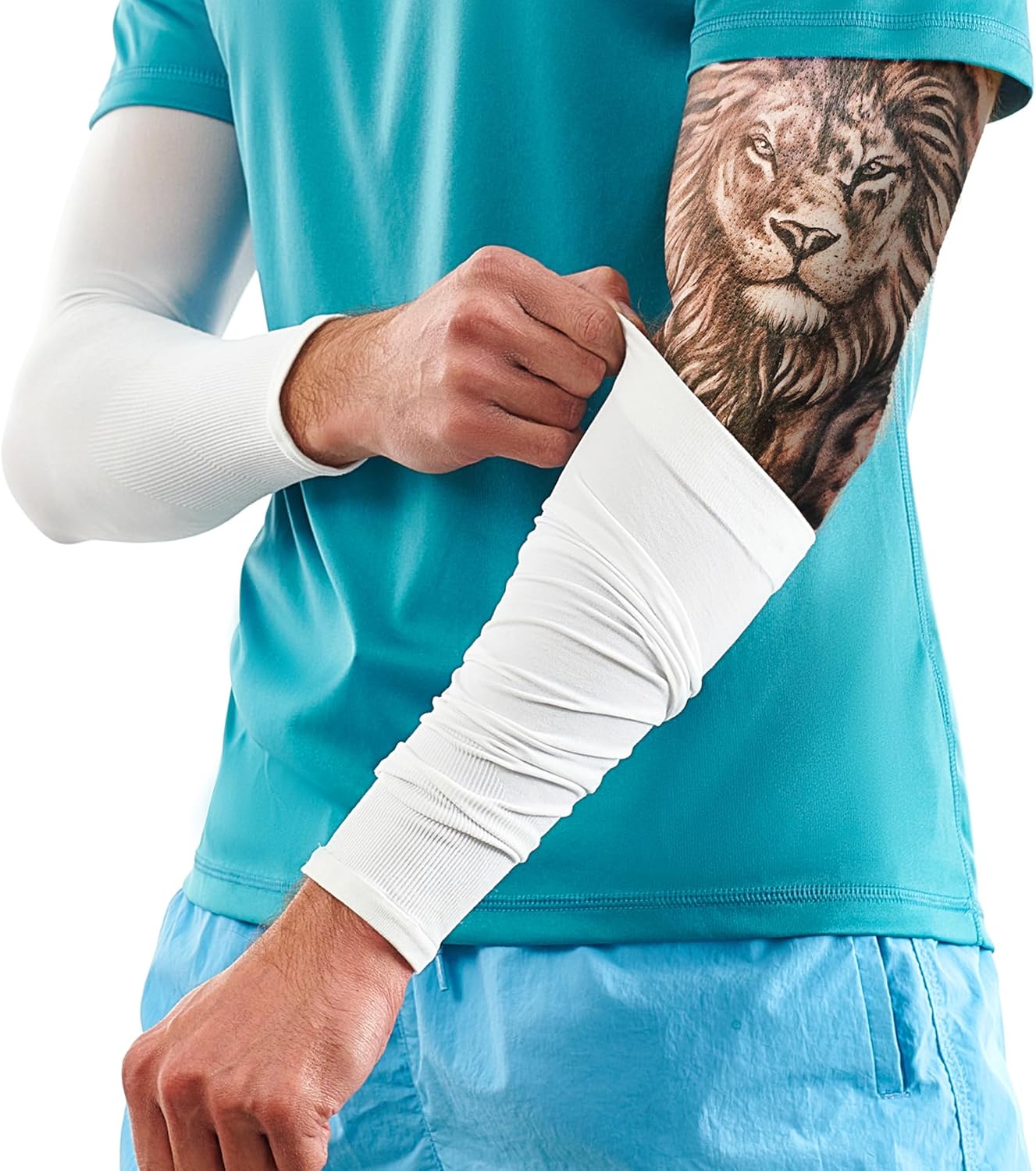 KEMFORD Tattoo Cover Up Sleeves – 4 Pair of Lightweight UV Arm Sleeves for Men & Women – Breathable Fabric for Work, Healing Tattoos, and Sun Protection