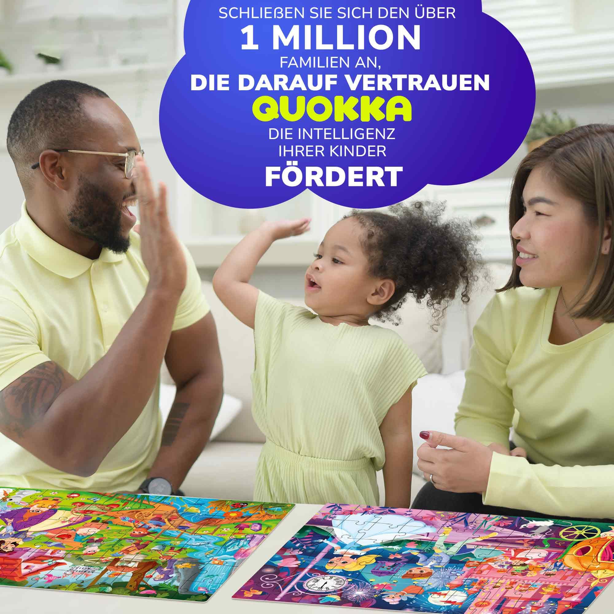 QUOKKA Puzzle ab 4 5 Jahre - 4x60 Teile Puzzle Mädchen ab 5 6 Jahre - Lernspielzeug Märchen für Kleinkinder - Geschenk Spielzeug für Kinder 6 7 8 Jahre