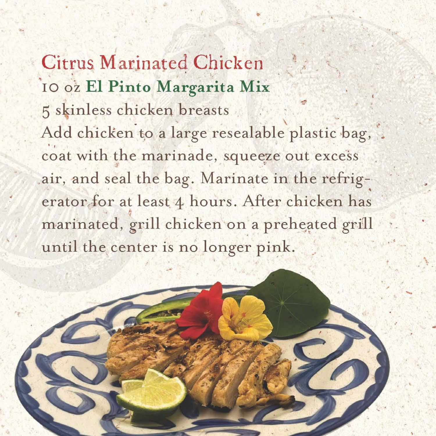 El Pinto Margarita Mix, Classic Lime Flavor, 32 FL OZ, No Preservatives, Perfect for Cocktails, Mocktails, Marinade