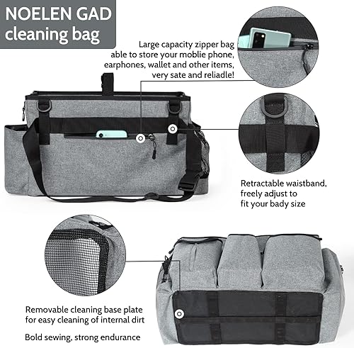 Miniatura 3 de Noelen Gad Bolsas grandes de limpieza con asa y correas de hombro y cintura, para suministros de limpieza, para almacenamiento de muebles,