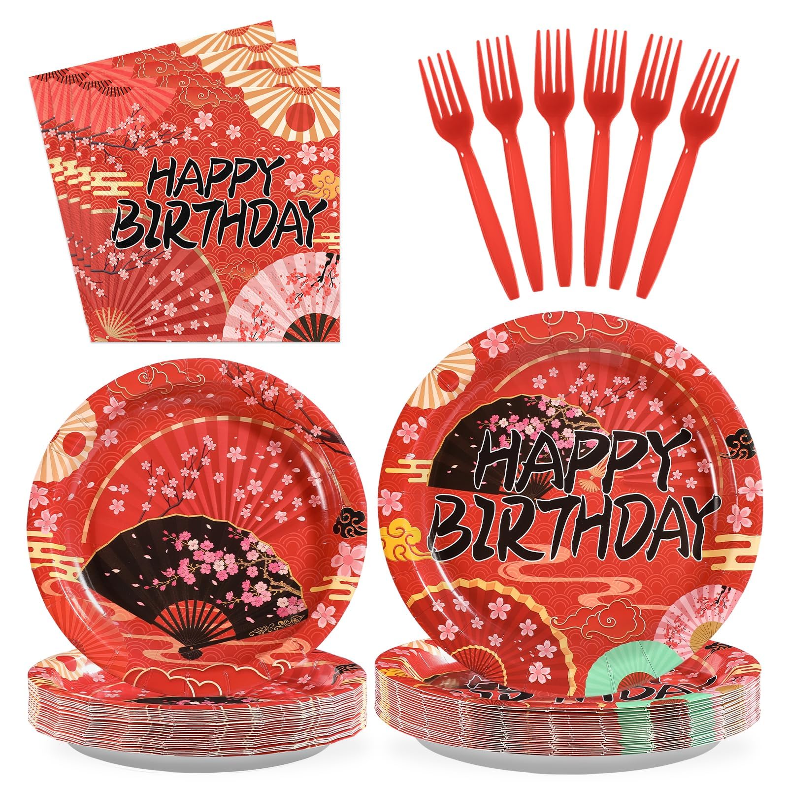 96 Pcs Japanese Birthday Party Decorations Serves 24