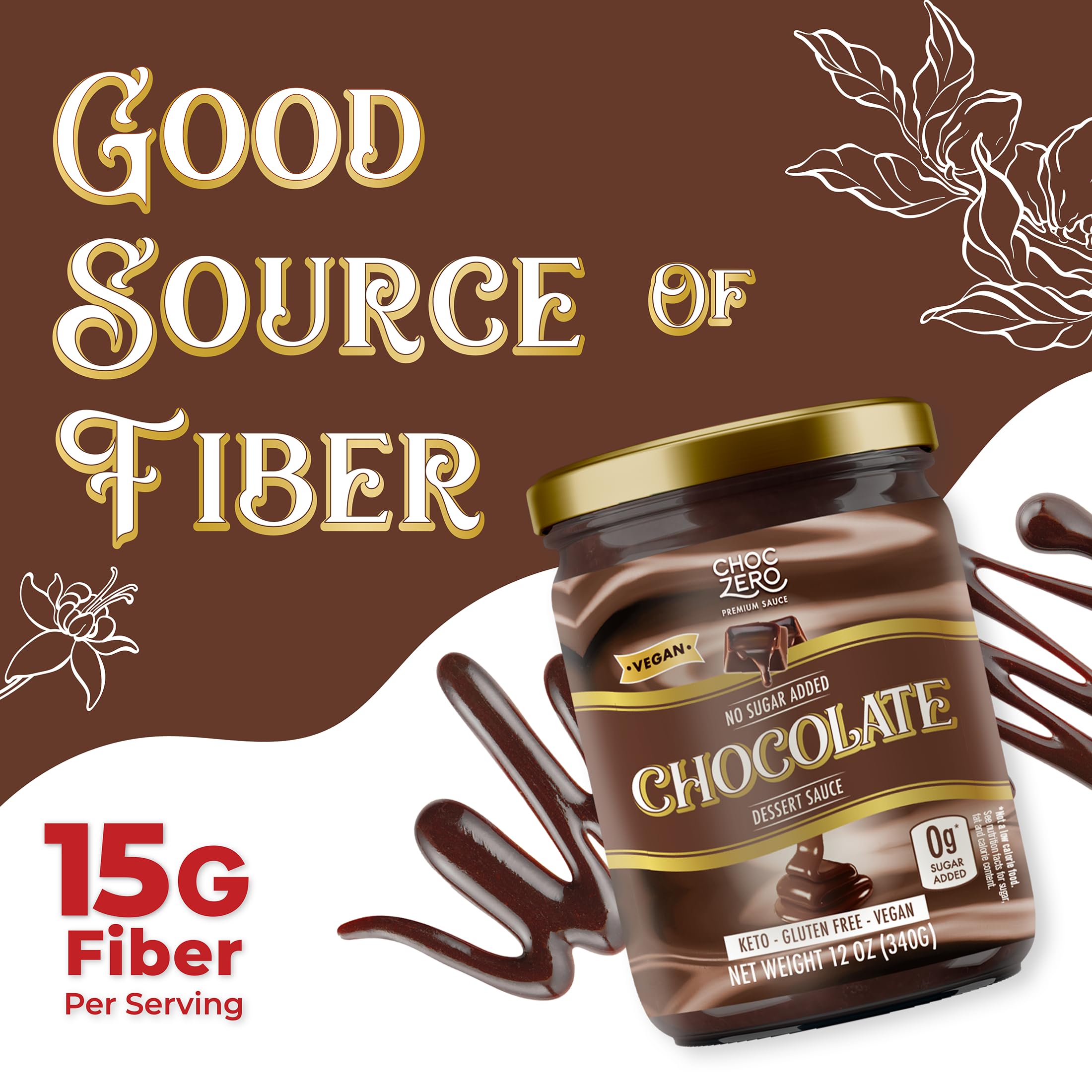 Amazon.com : ChocZero Sugar Free Chocolate Sauce, Chocolate Syrup
