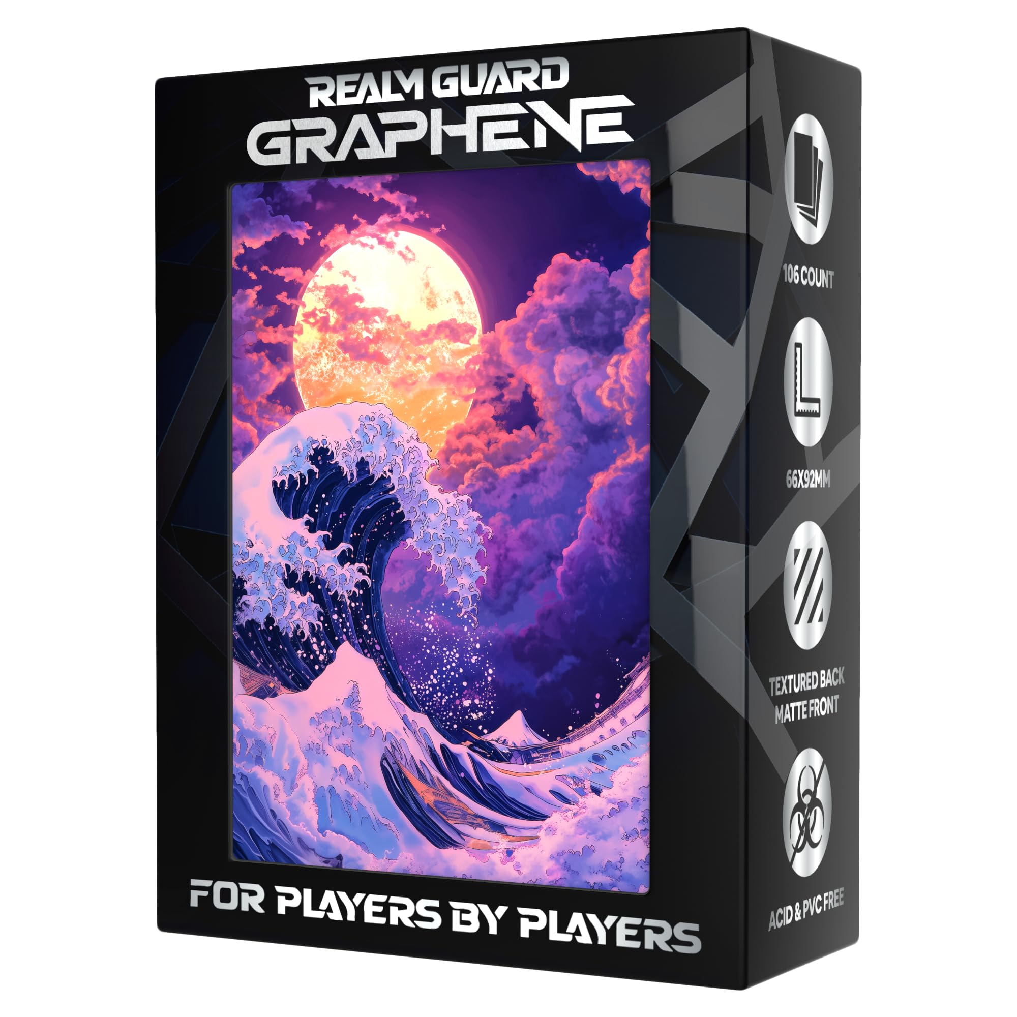 Realm Guard Graphene -100ct Textured Matte TCG/MTG Art Sleeves (Great Purple Wave)