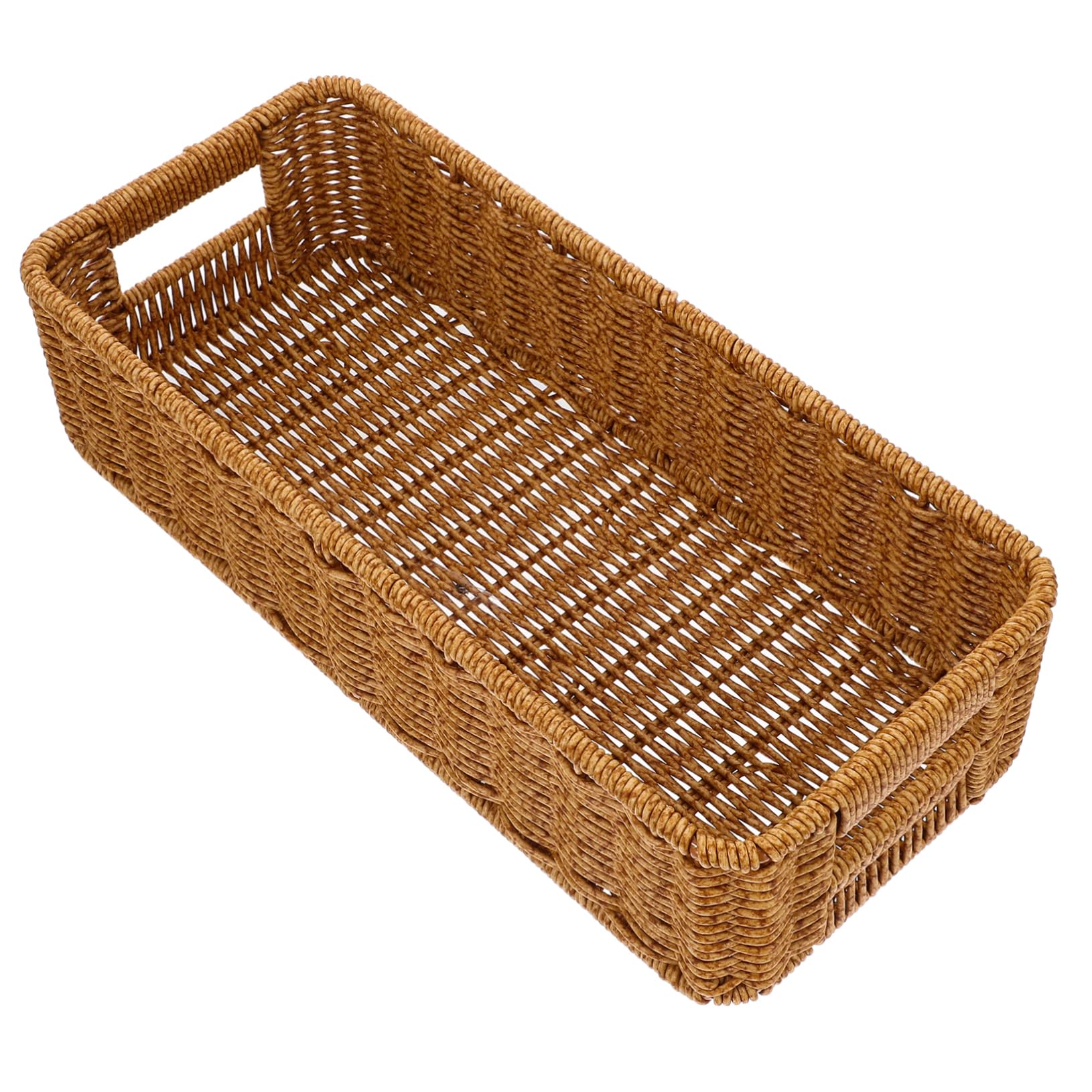 PRETYZOOM 4 Uds Cesta De Cubiertos De Ratán Cesta De Mimbre para Servir Organizador De Vajilla Organizador De Cajones De Utensilios Cestas De Estante Rectangular Bandeja De Cubiertos De