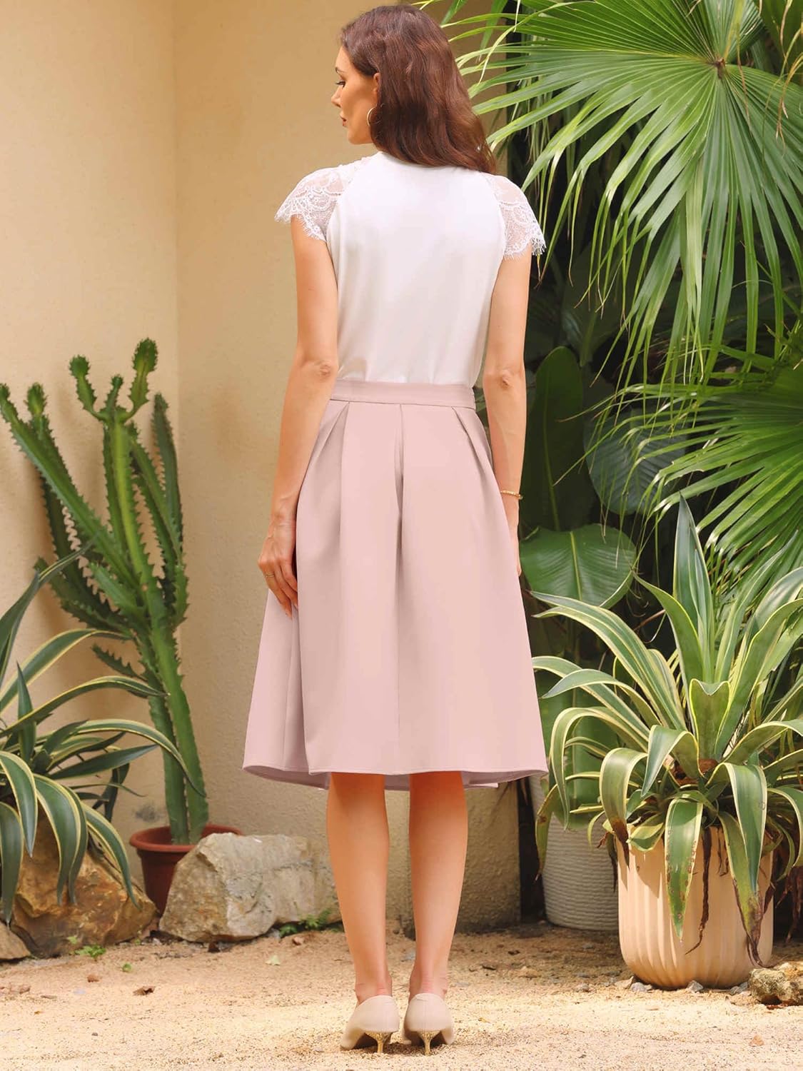 Women's Knee Length Pleated Skirt Work 2026 A-line Skirt - Image 5