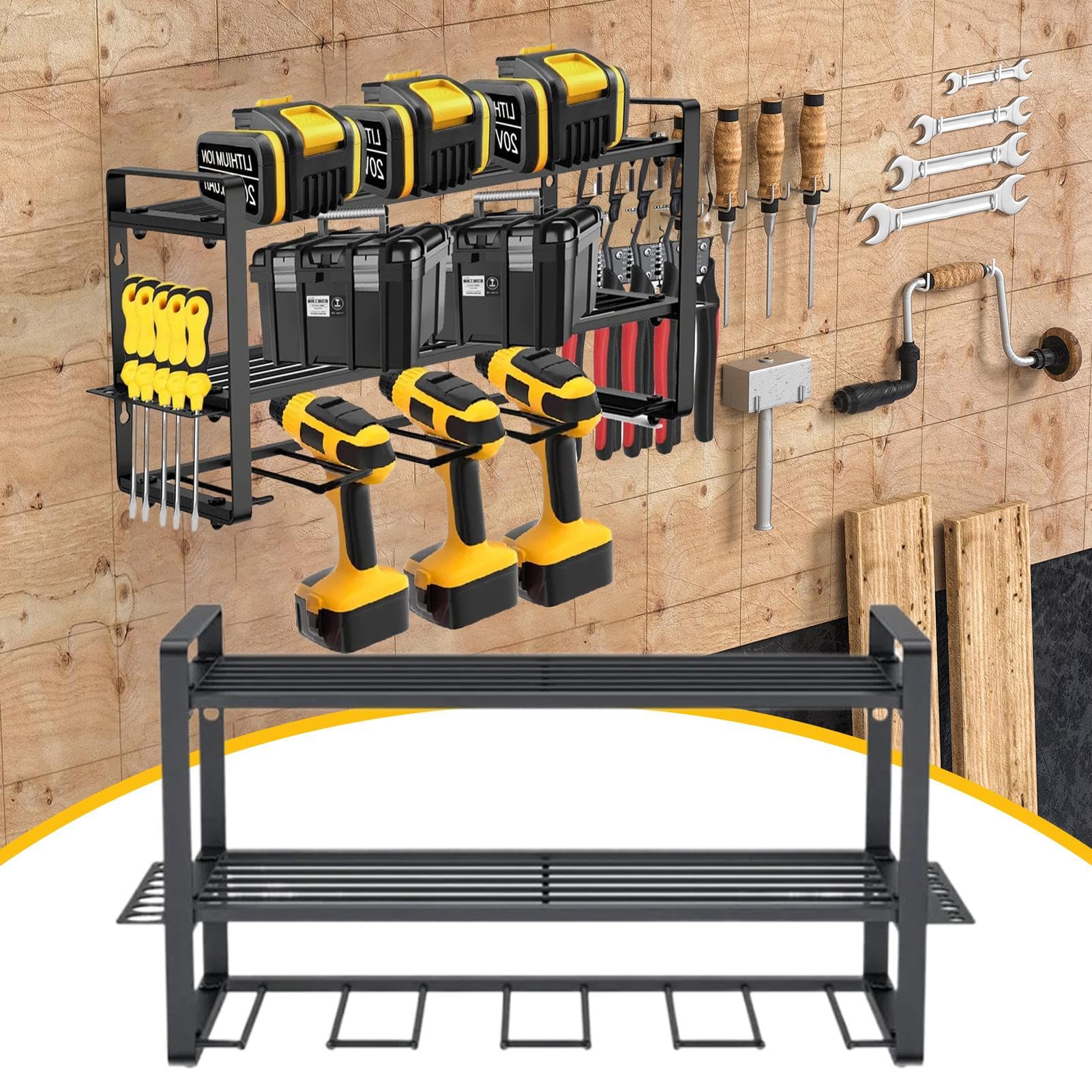 Estante para Herramientas Eléctricas Organizador De Almacenamiento De Pared | Estante Para Herramientas Para Organizar Garaje Y Cobertizo Padres Y Esposos Navidad