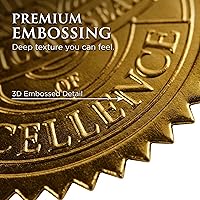 Vista 3 de PaperDirect Sello oficial de excelencia en relieve para certificado de lámina dorada, 2 pulgadas, autoadhesivos, 100 unidades, sellos en relieve