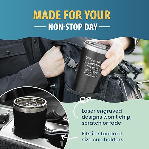 Miniatura 5 de Sodilly Funny Tumblers for Men - Let Me Drop Everything - Stainless Steel Tumbler with Lid - Gag Gifts for Men Women Coworkers Boss - Birthday