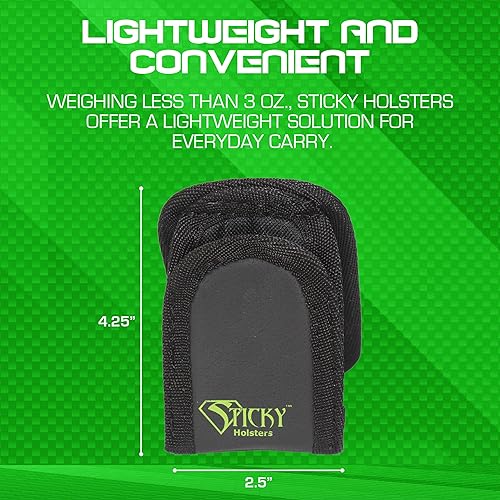Miniatura 2 de Sticky Holsters Mini bolsa para hombres y mujeres, funda oculta para munición y accesorios extra, paquete de 2, color negro, para IWB o de bolsillo