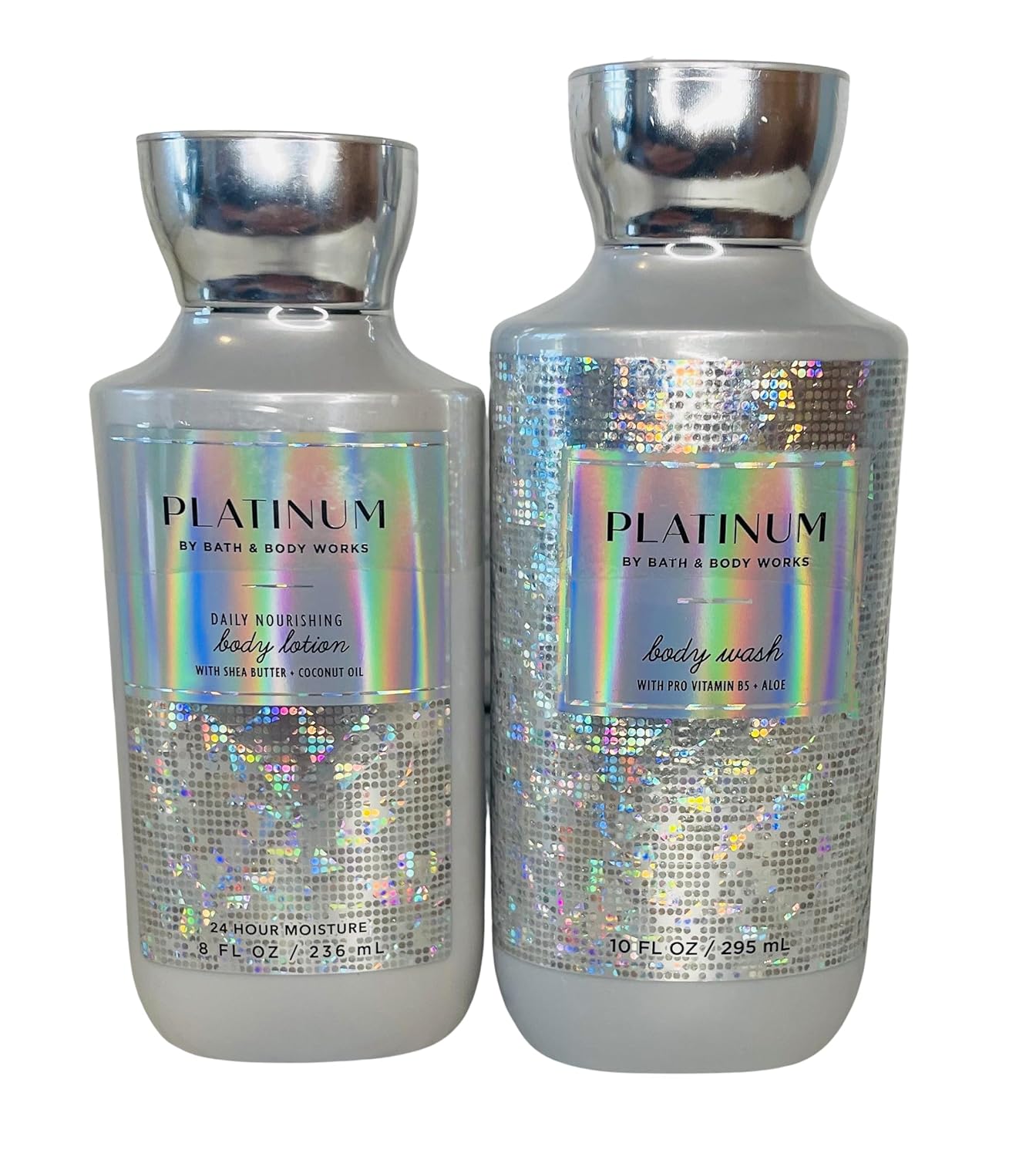 Bath & Body Works Platinum Body Lotion and Body Gel Wash 2 Piece Set