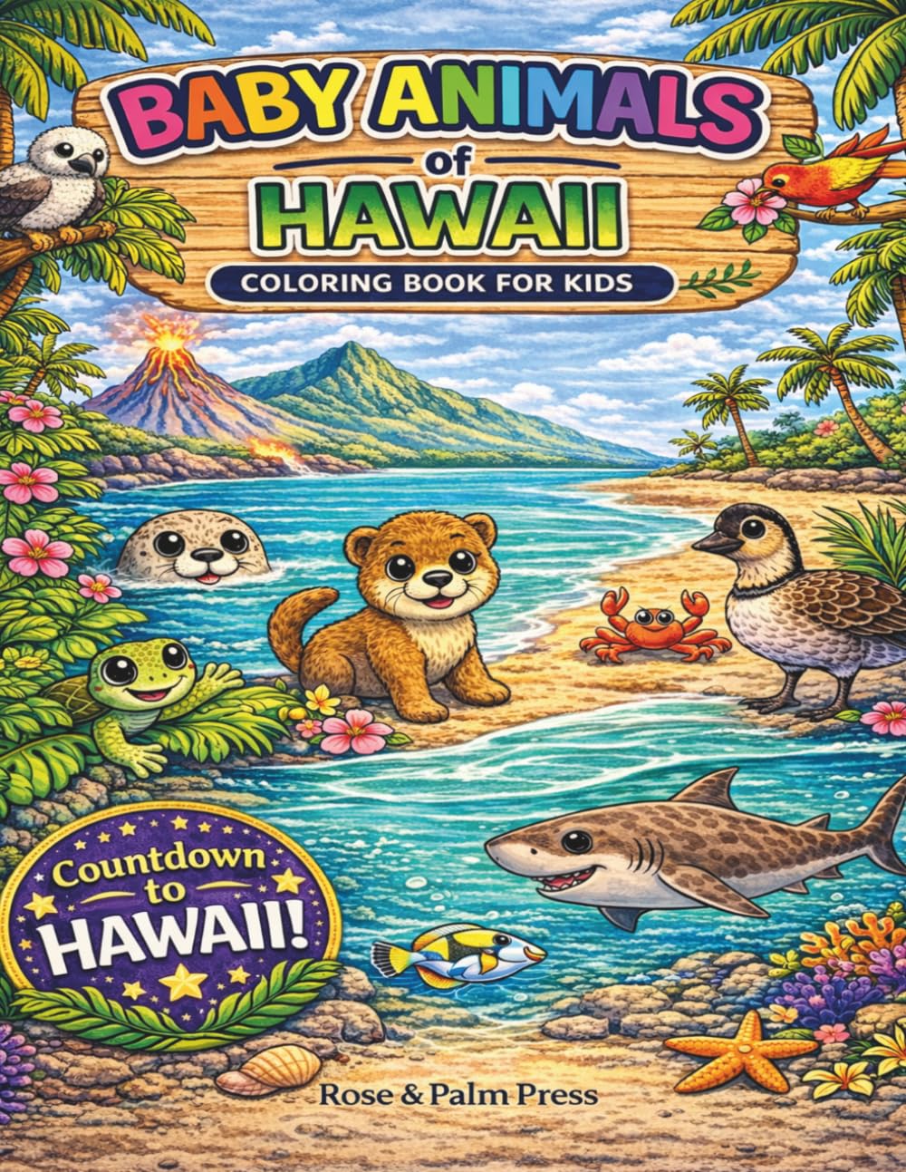 Baby Animals of Hawaii: Coloring Book for Kids Ages 4–10 (Baby Animals Around the World Coloring Books)