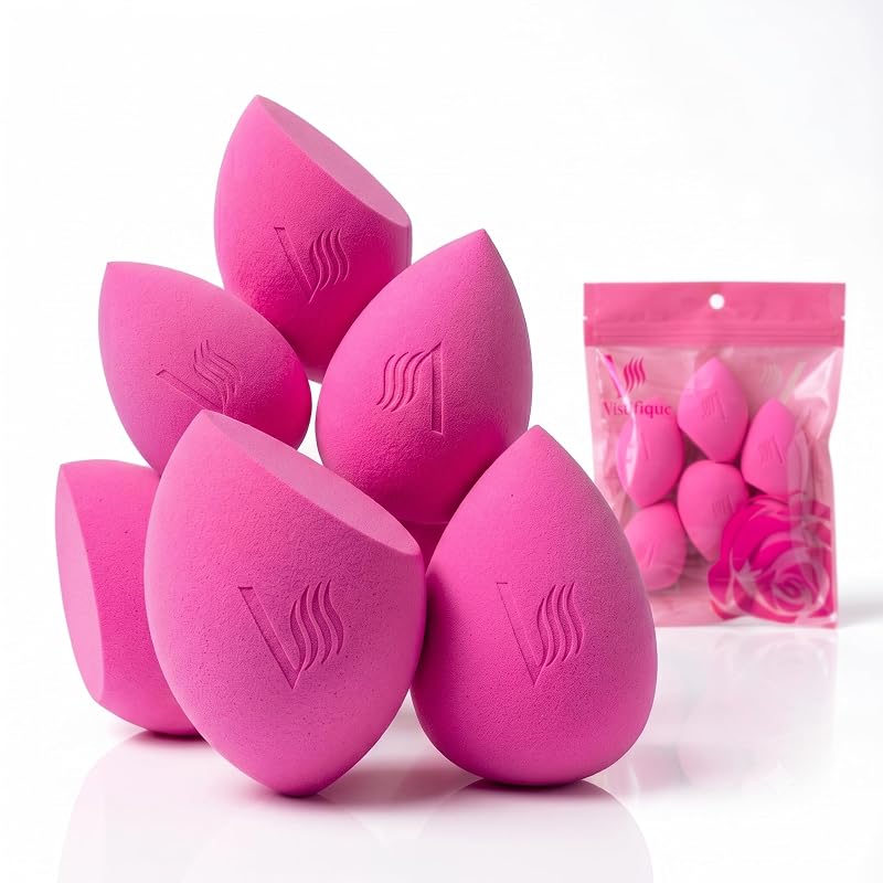 Esponjas de maquiagem Hi-Def Ultra-Soft Vastique com 6 unidades, PINK