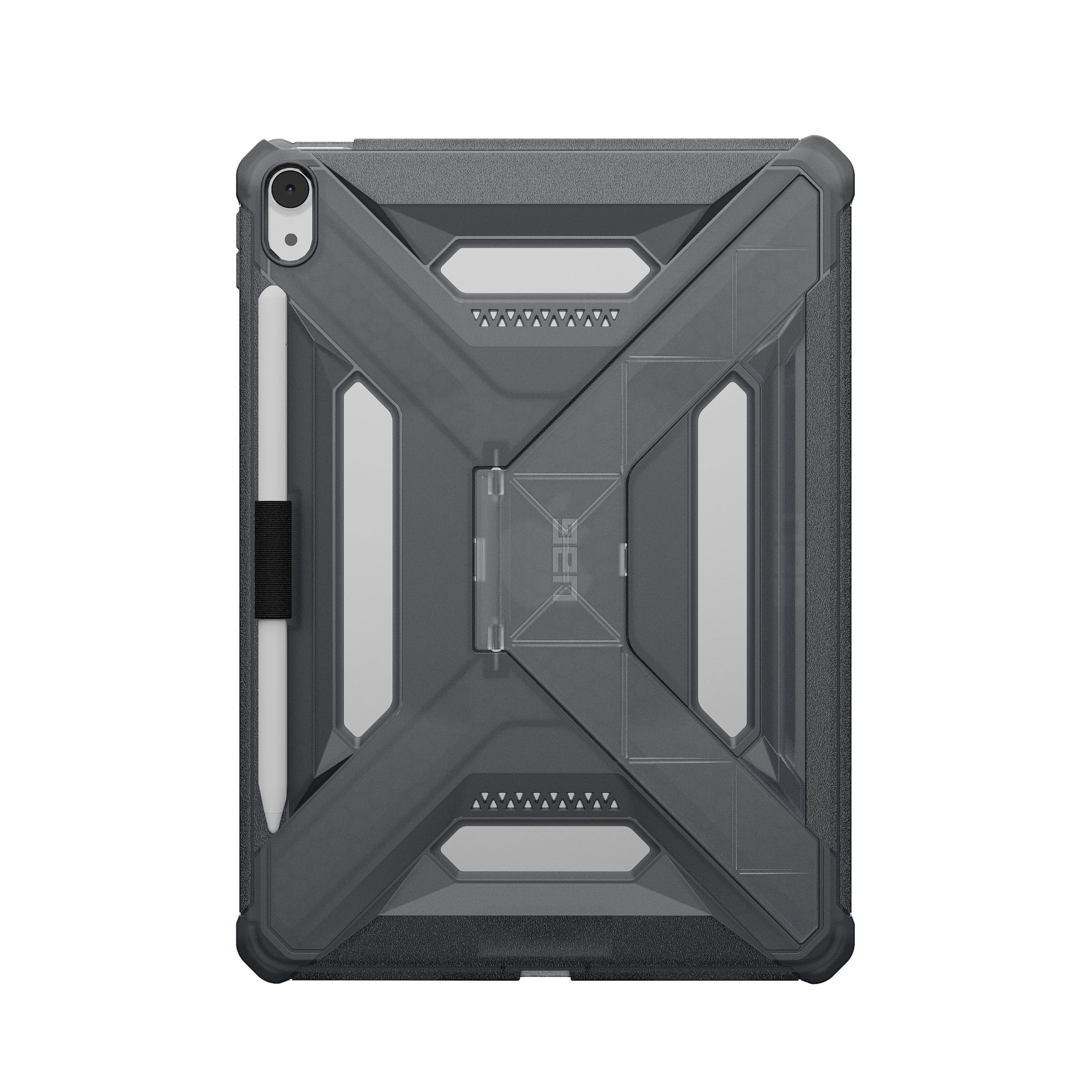 URBAN ARMOR GEAR UAG Custodia progettata per iPad Air 11" 7a generazione 2025 M3 A3266 A3267, robusta custodia protettiva trasparente con cavalletto e portamatite Scout Plus Ash