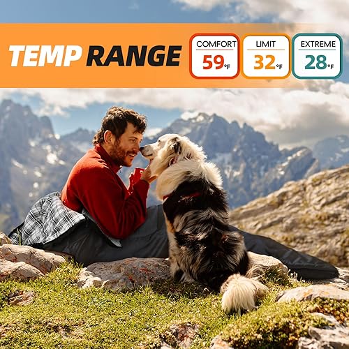 Miniatura 4 de MEREZA Saco de dormir de franela para adultos XL, sacos de dormir grandes y anchos para campamento, saco de dormir de algodón cálido para 4