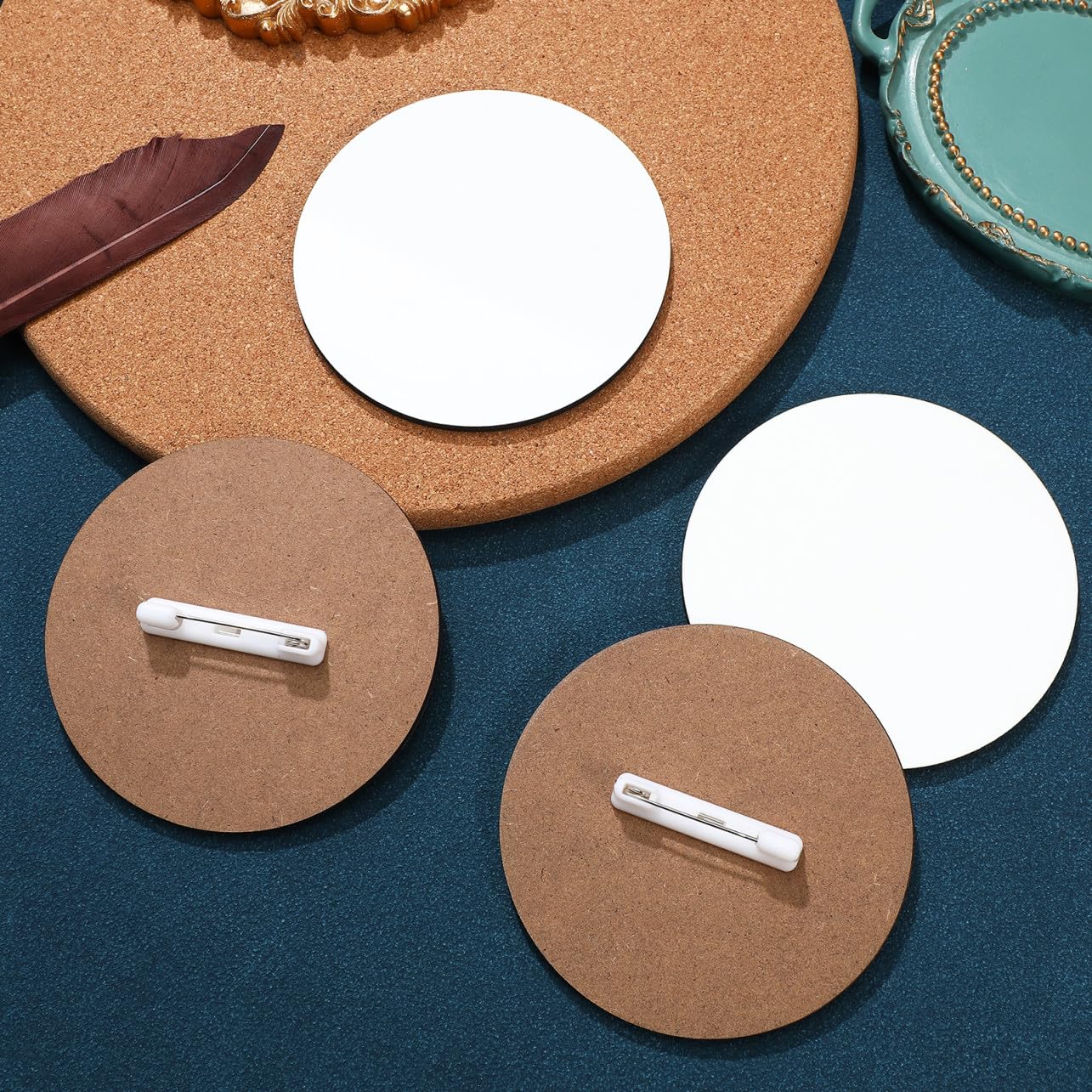 Healvian 30 Stück Personalisierte Namensschilder mit Pin Runde Diy Button Badge Kits für Business Robuste Arbeitserkennungsmarken Anstecknadeln für Events und Firmenbranding