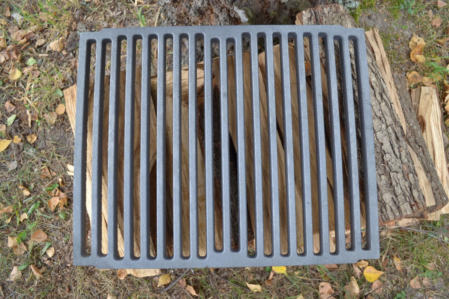 SEZAM 41,5 x 33,5 cm, griglia in ghisa, diversi diametri, adatta per camino, stufa, griglia per forno, griglia a carbone, barbecue a carbonella, griglia elettrica