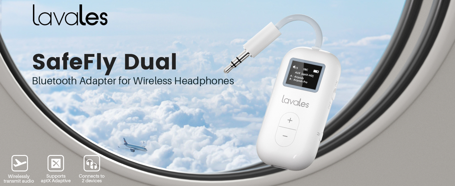 Amazon.com: Lavales SafeFly Dual Bluetooth Transmitter w/Screen