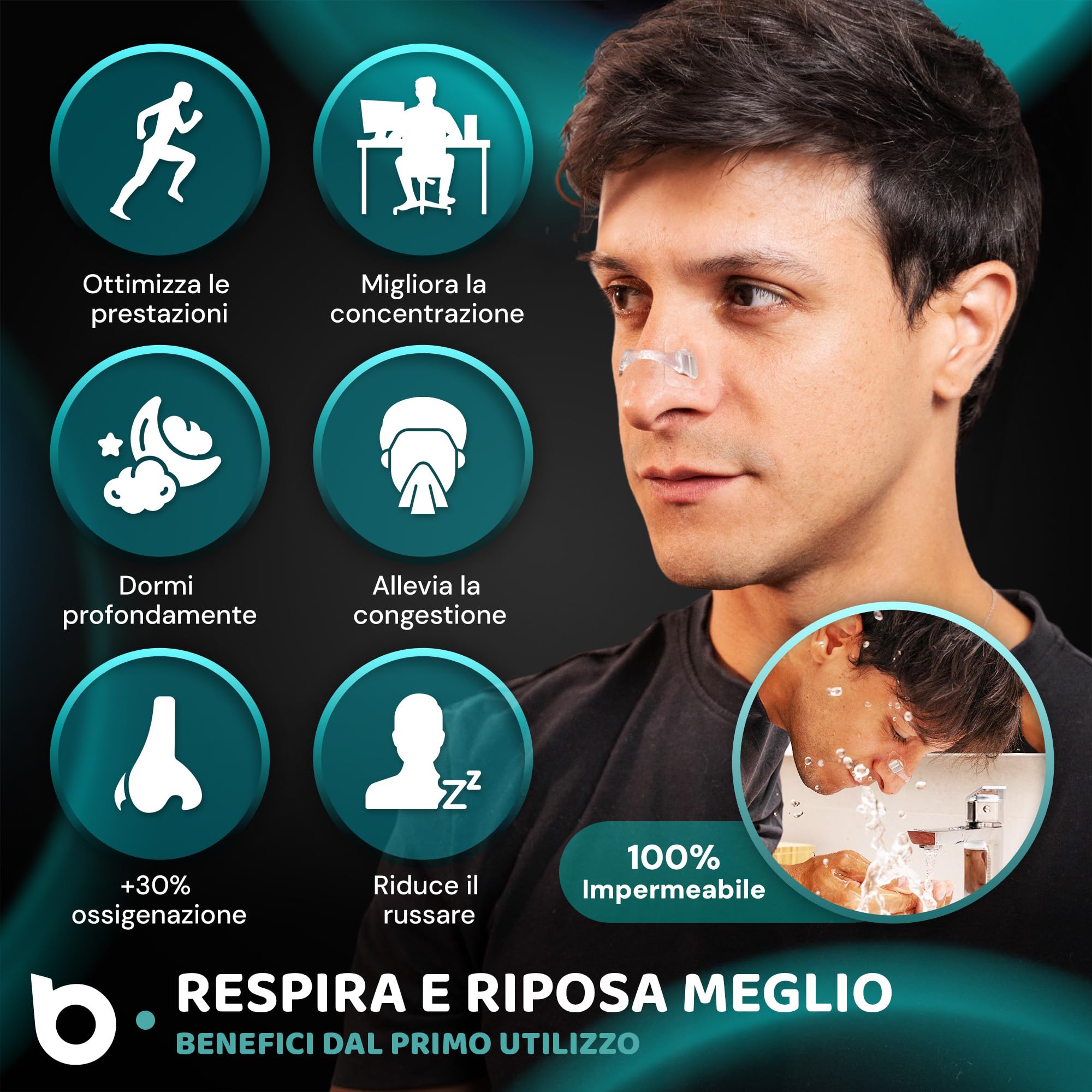 Cerotti Nasali Magnetici PRO Edition | Megapack 120 Cerotti + Scatola di Conservazione | Dilatatore Nasale Antirussamento per Dormire e Respirare Meglio| Massima Aderenza per Sport e Riposo