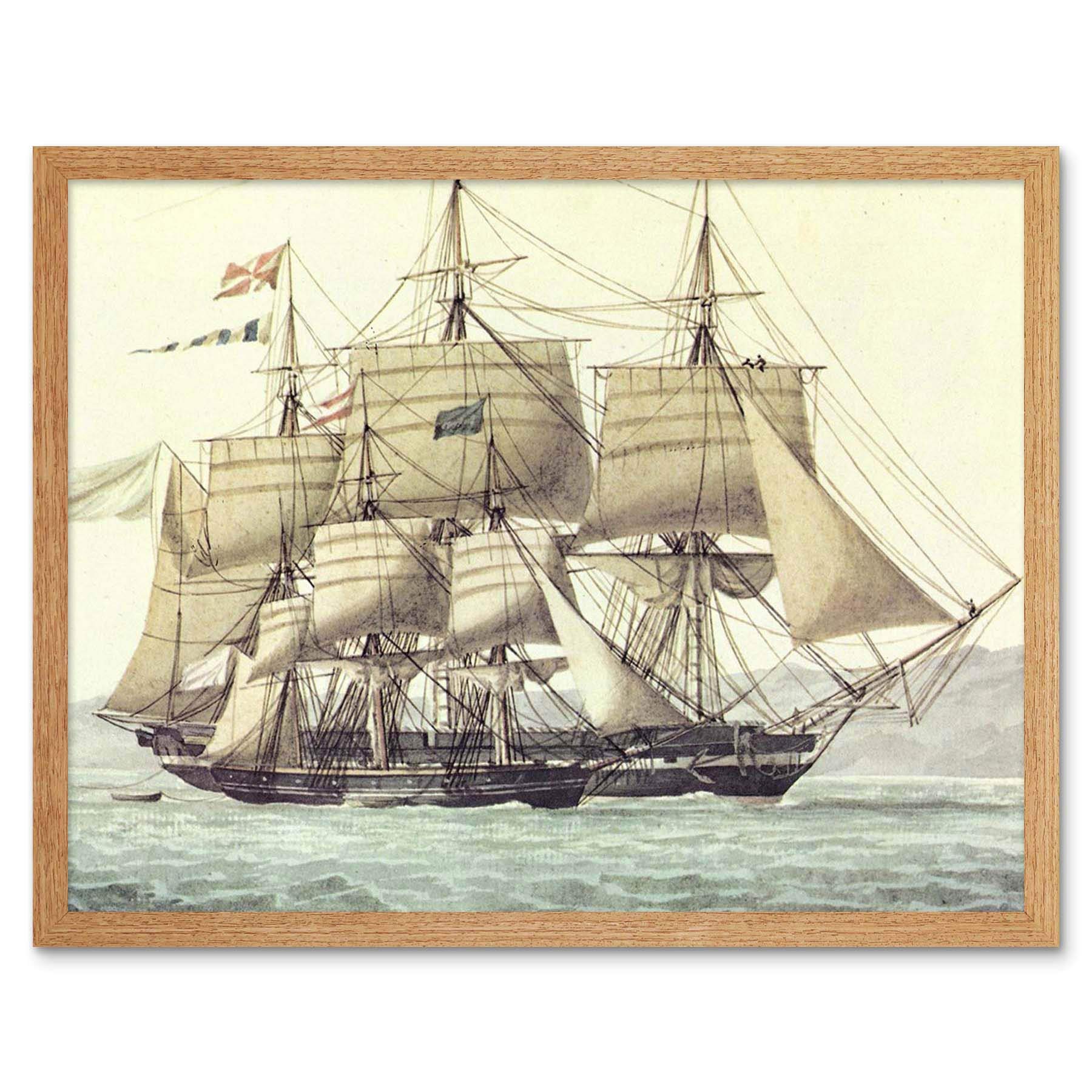 油絵　船 Amazon.co.jp: Painting Ship Boat Junon Antoine Roux Sea Sail