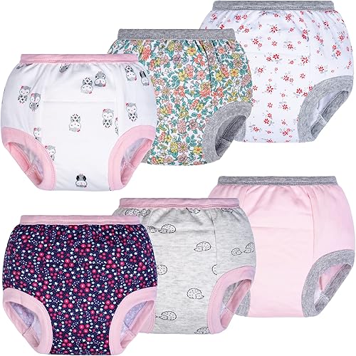 BIG ELEPHANT Baby Girls' Padded Potty Training Pants Underwear