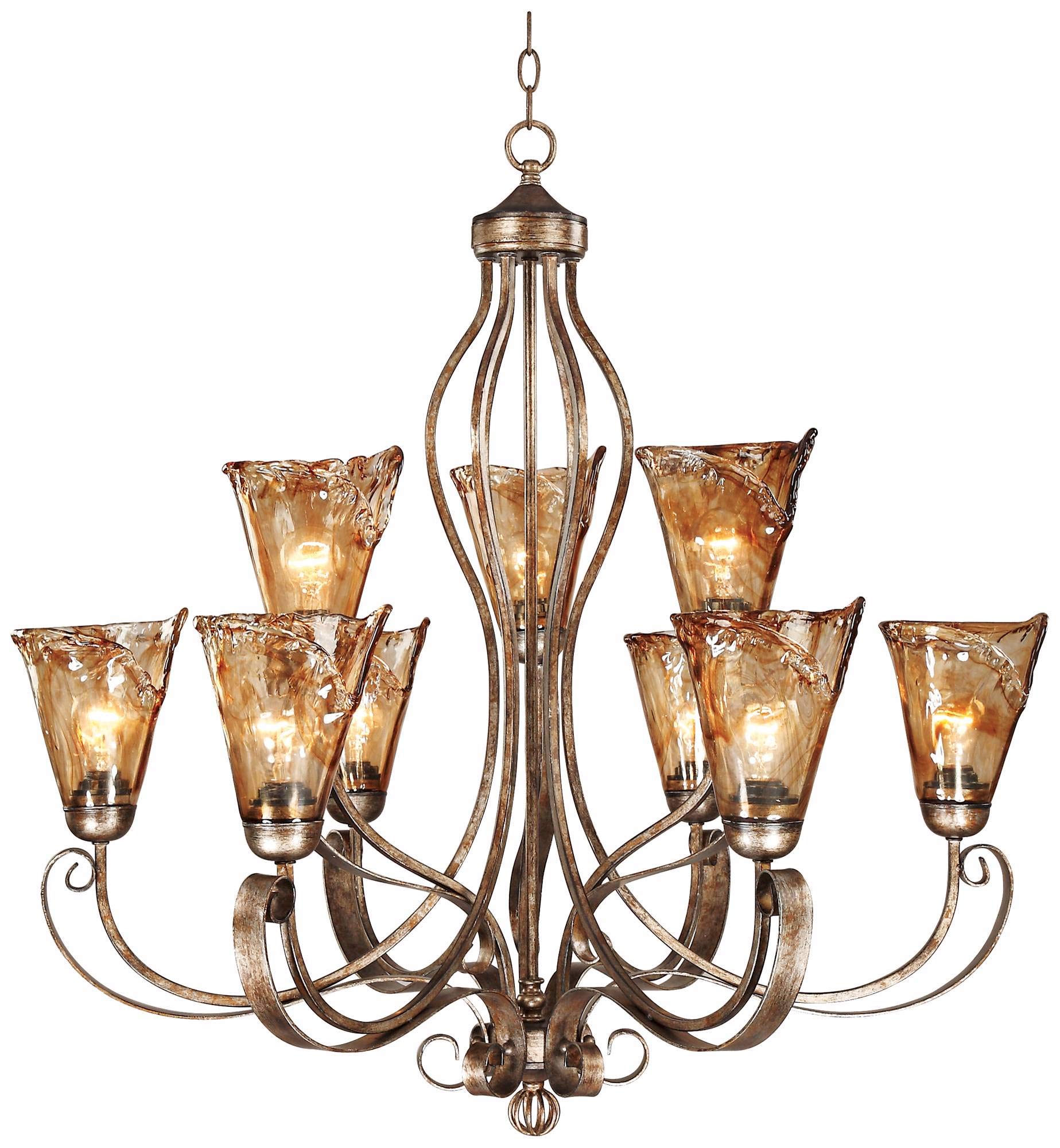 ブロンズシャンデリア 4灯 ブロンズブラック Amazon.com: Franklin Iron Works Bronze Gold Chandelier - 9 Light