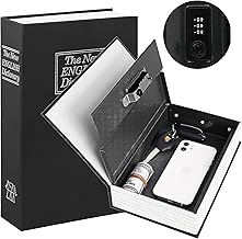 Book Locker Dictionary Stainless Steel Hidden Safe Jewellery Box/Cash Locker for Home and Office (18 x 12 x 5.5 cm) (Black)