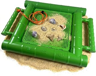 Sand Dipper Floating Treasure Sifter with Rigid Grid, Beach, Lake & River Shell and Shark Tooth Sieve