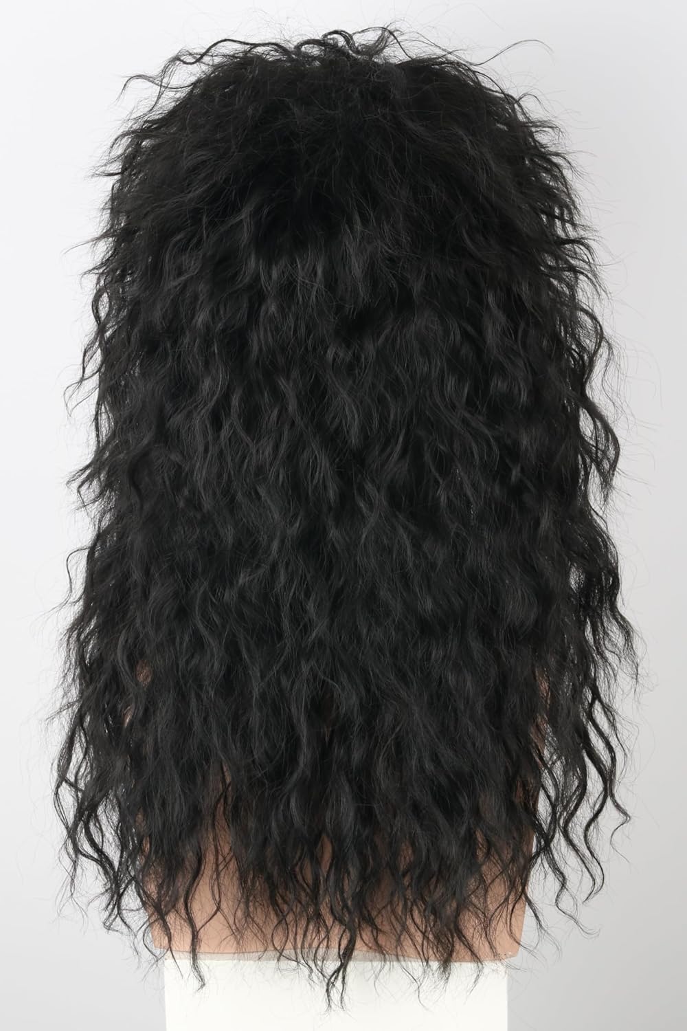 80s Wigs for Men Black Long Wavy Mullet Wigs for Women Heavy Metal Rocker Wig Halloween Costume Party Wig - Image 5