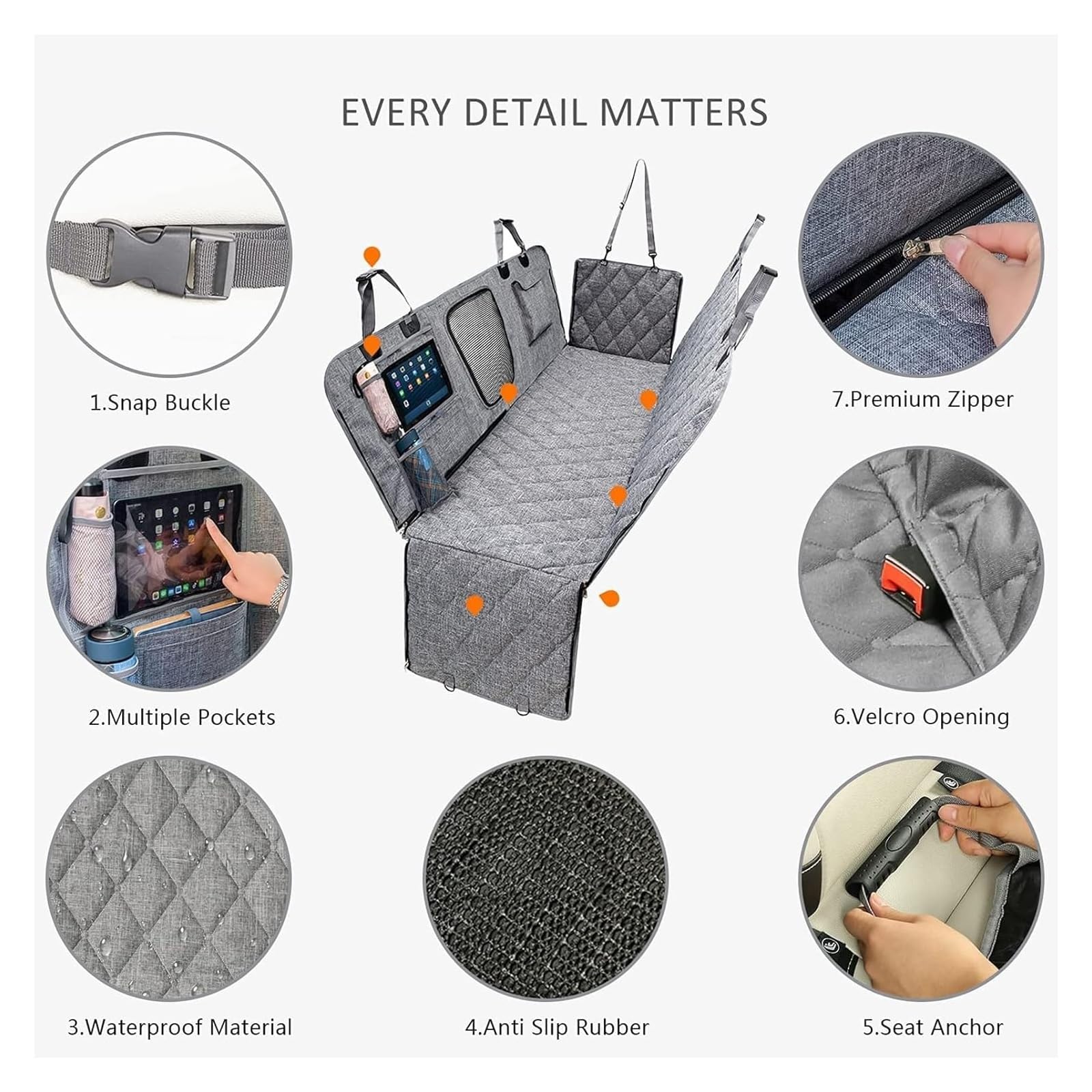 Funda for asiento de coche for perrosFunda protectora for asiento de coche for perros, funda for asiento trasero for perros con ventana de malla, hamaca impermeable y resistente a los arañazos, lavabl