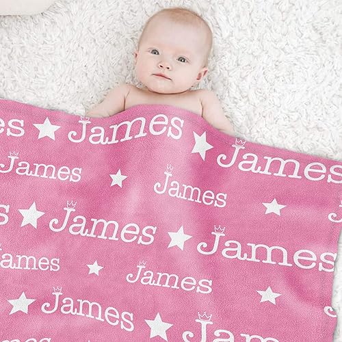Miniatura 206 de Mantas personalizadas con nombre para niños, mantas de bebé personalizadas para niños y niñas, manta de nombre personalizada súper suave para niños