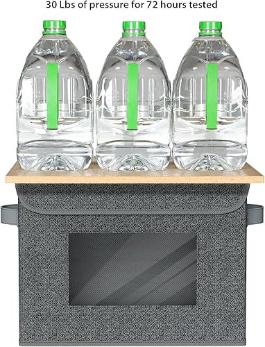 Miniatura 3 de Univivi Cajas de almacenamiento plegables de tela con tapas paquete de 4 cubos de almacenamiento apilables grandes, organizadores de armario y cubos