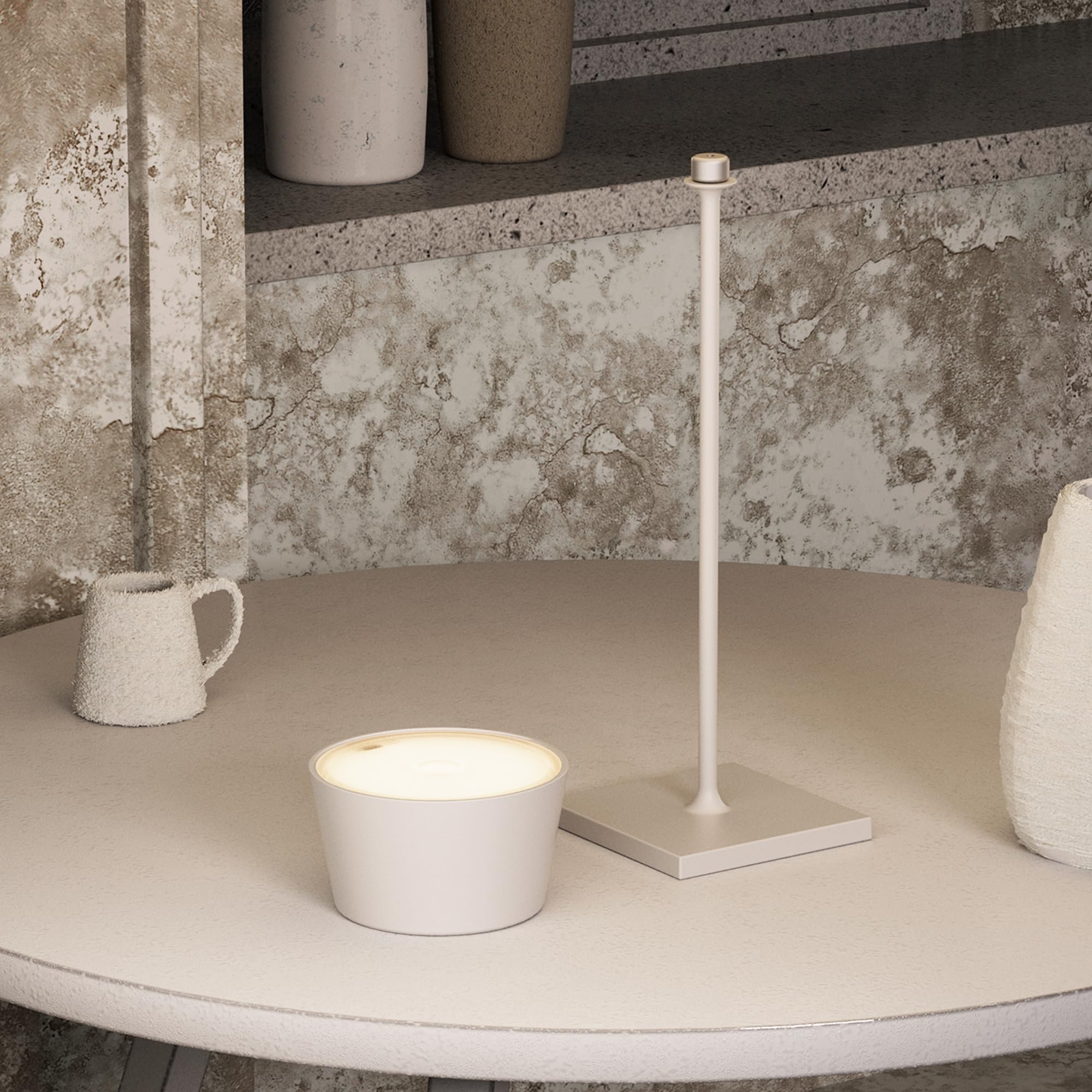Palmina 842,lampade da tavolo senza fili,lampade da tavolo ricaricabili E Dimmerabile In Alluminio,abat jour senza fili 4400mah,Protezione IP54,luce da tavolo esterno/Interno/Bianco