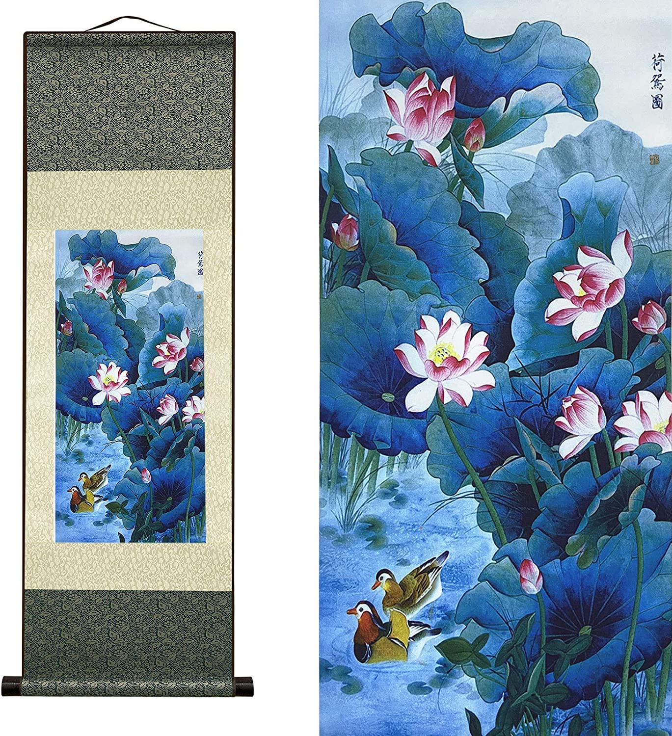 Vrfvsdasaas E4 Chinese Wall Art, Chinese Wall Art Scroll Painting,Landscape Paintings Hanging Silk(E4)
