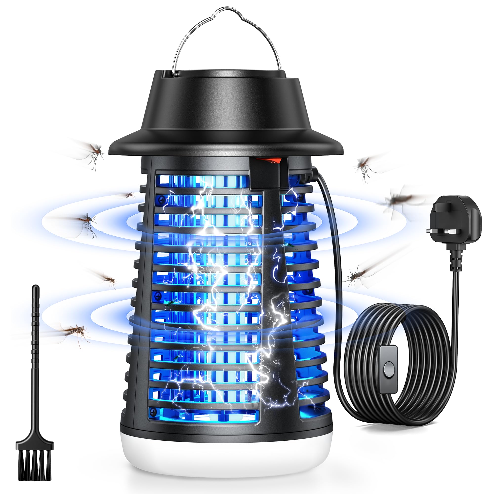 VIWAVE Bug Zapper, 3M Cord Electric Fly Zapper, 4200V Mosquito Zapper, Waterproof Mosquito Killer Lamp, 18W Mosquito Trap Insect Pest UV Fly Killer, Outdoor & Indoor for Garden,Home,Patio,Backyard